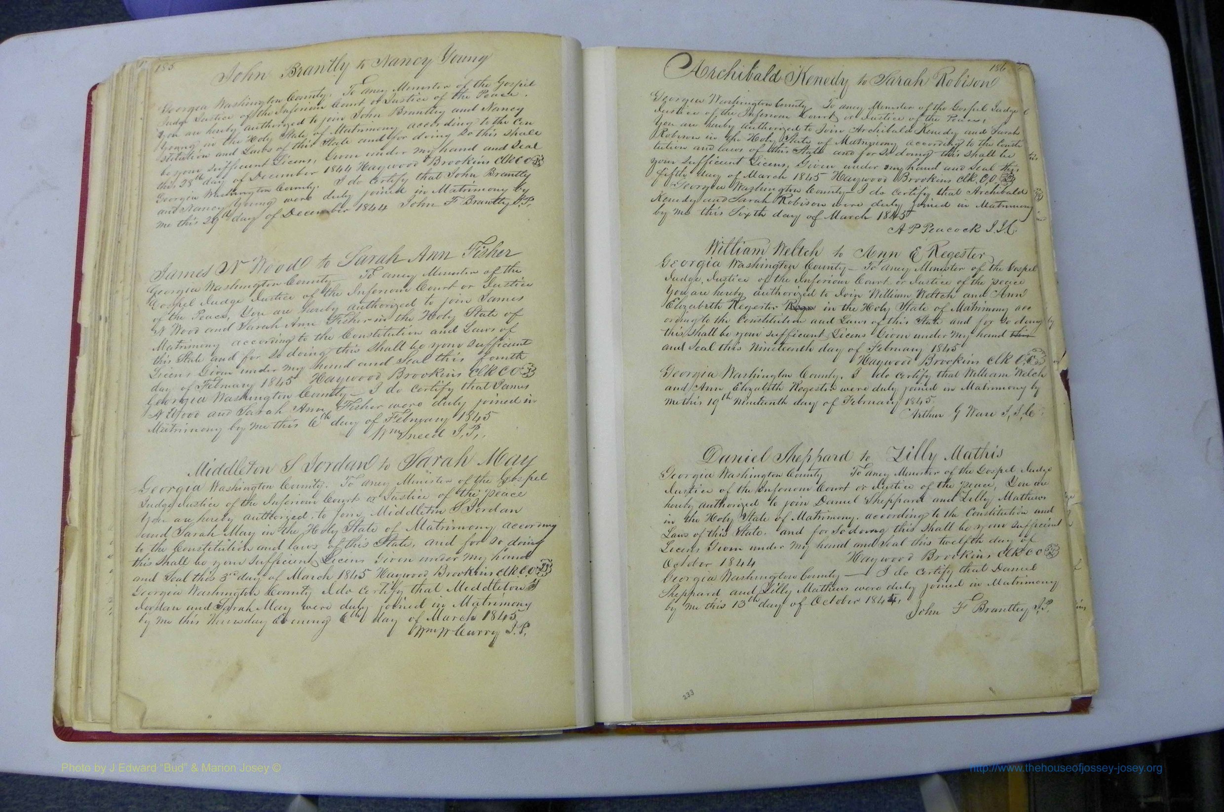 Was GA, Marriages Book A, 1828 - 1852, P 185-186.JPG