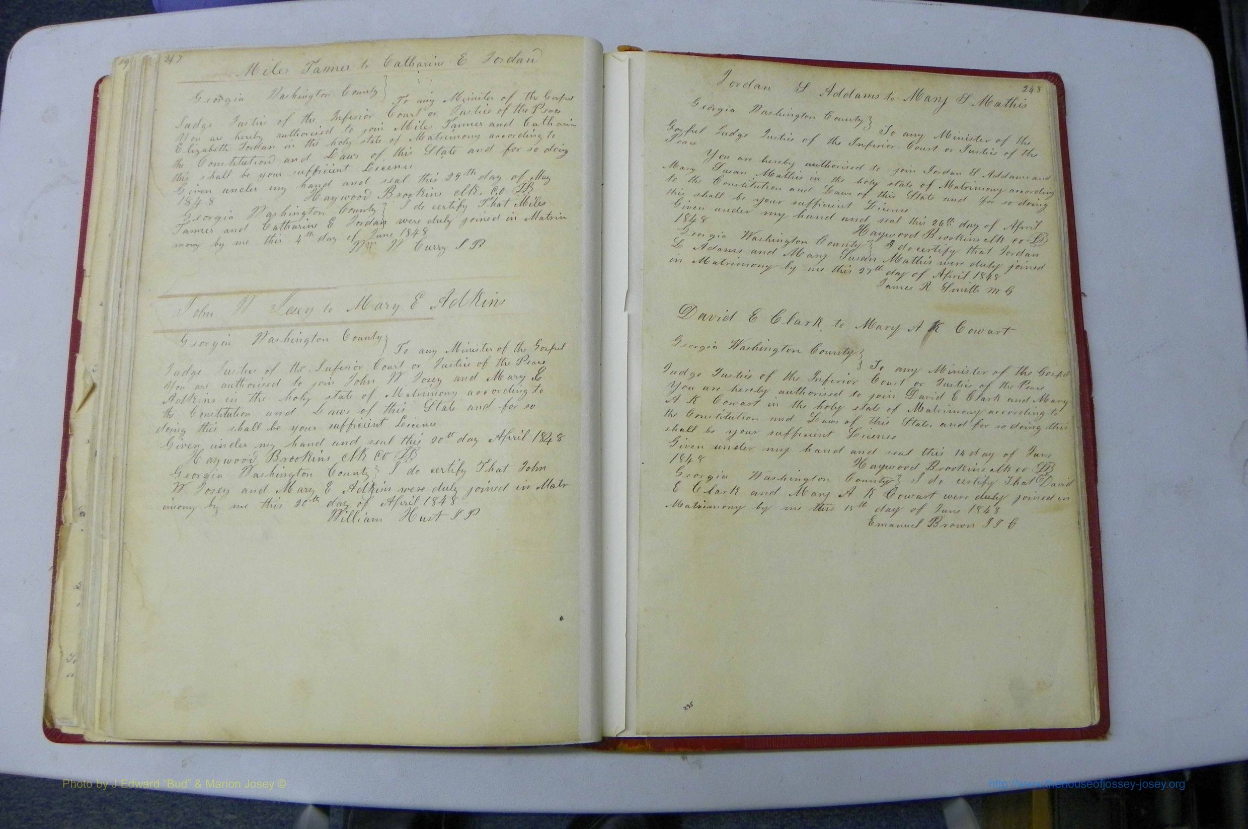 Was GA, Marriages Book A, 1828 - 1852, P 247-248.JPG