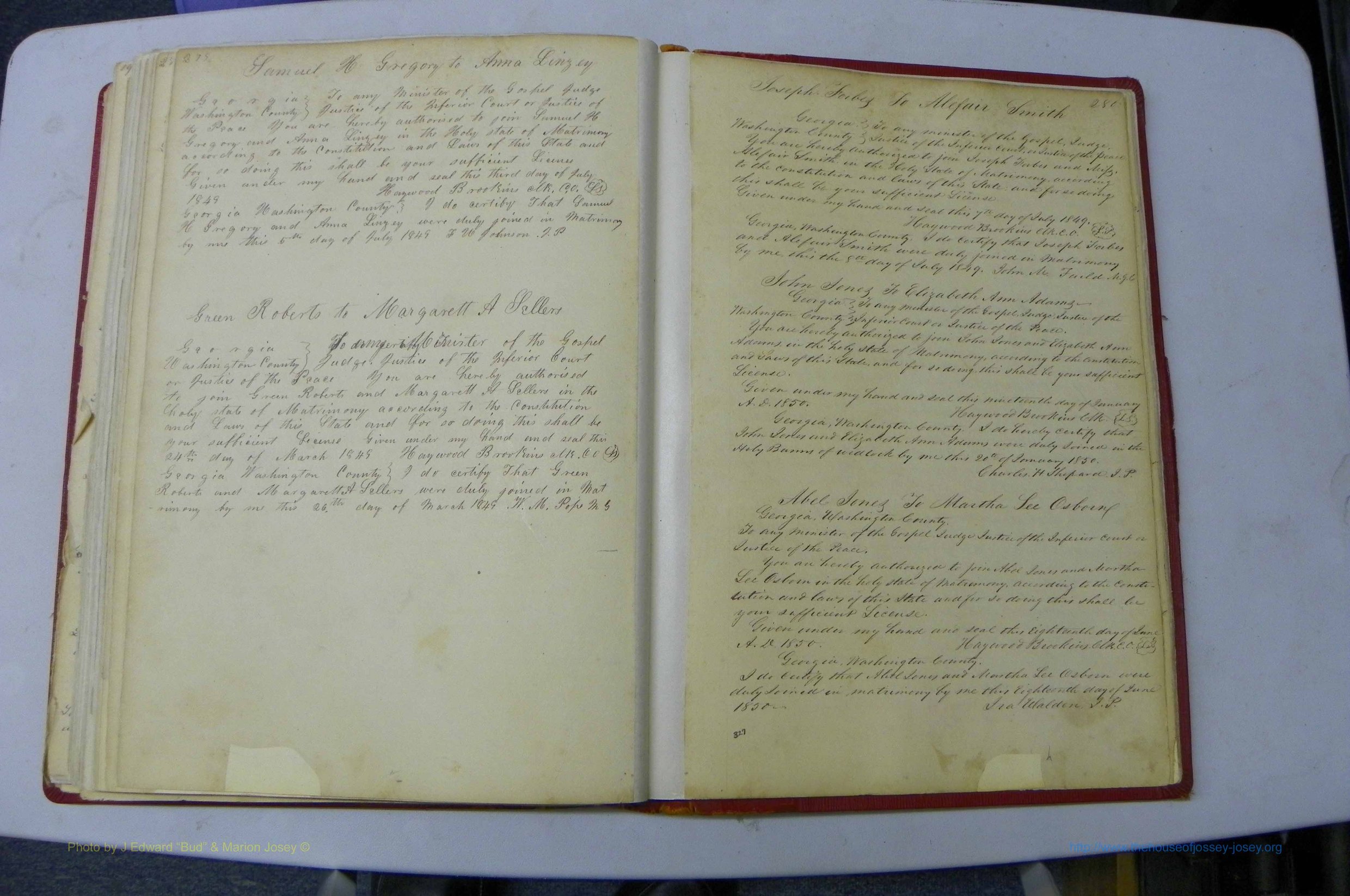 Was GA, Marriages Book A, 1828 - 1852, P 279-280.JPG