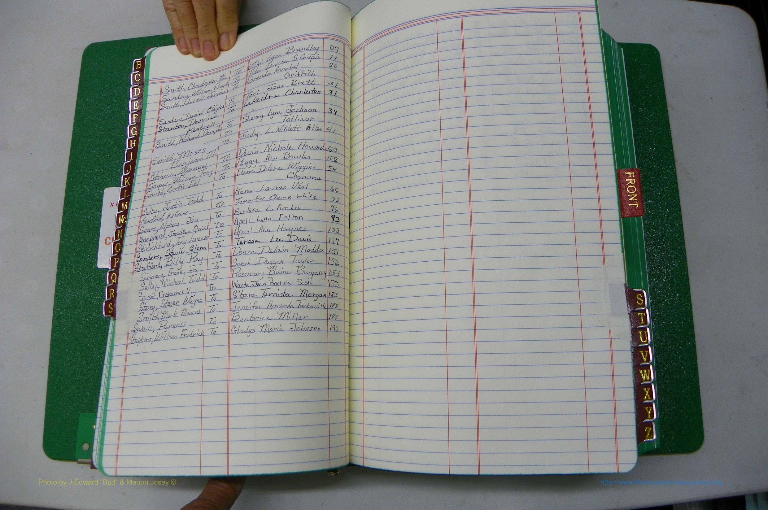 Was GA, Marriages Book AA, 2007 - 2009, Index S.JPG