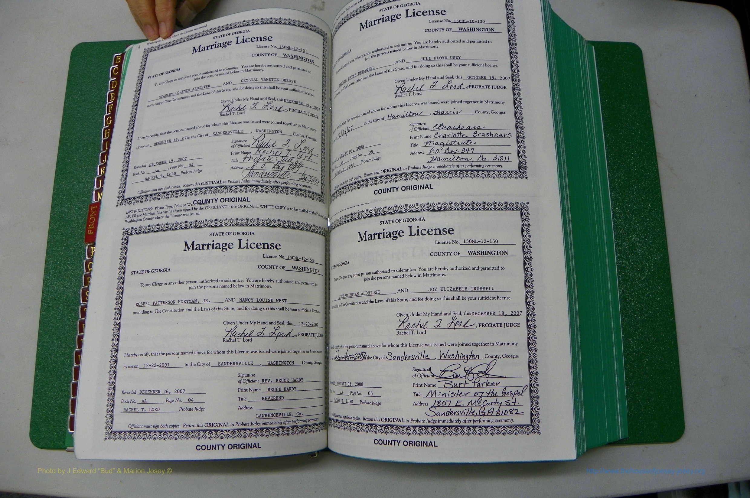 Was GA, Marriages Book AA, 2007 - 2009, P 004-005.JPG