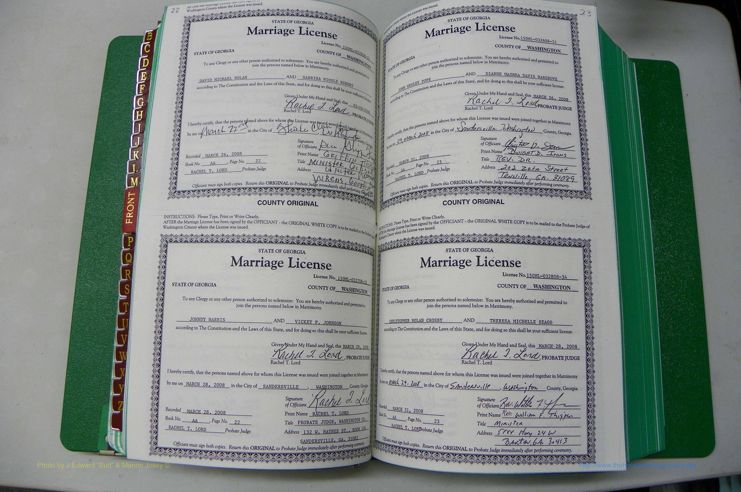 Was GA, Marriages Book AA, 2007 - 2009, P 022-023.JPG
