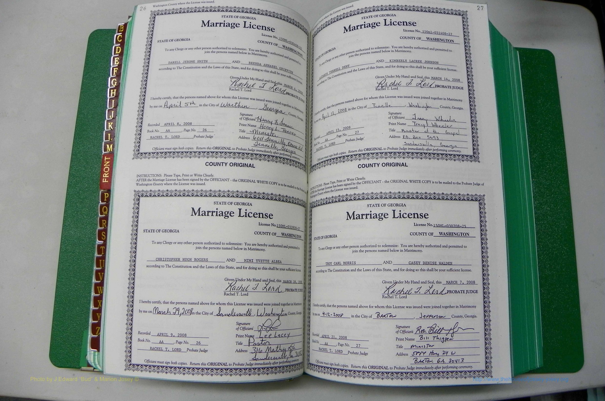 Was GA, Marriages Book AA, 2007 - 2009, P 026-027.JPG