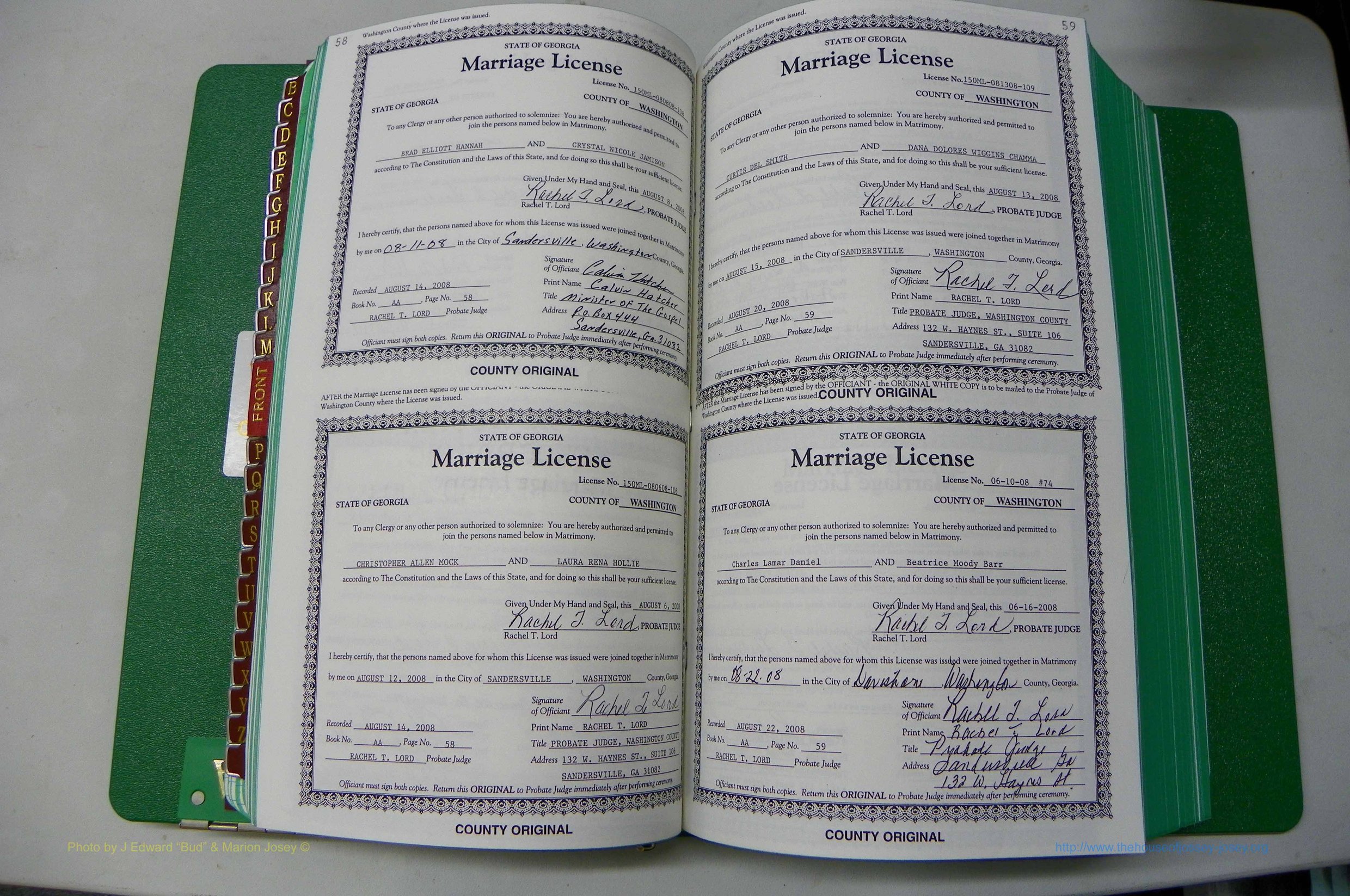 Was GA, Marriages Book AA, 2007 - 2009, P 058-059.JPG