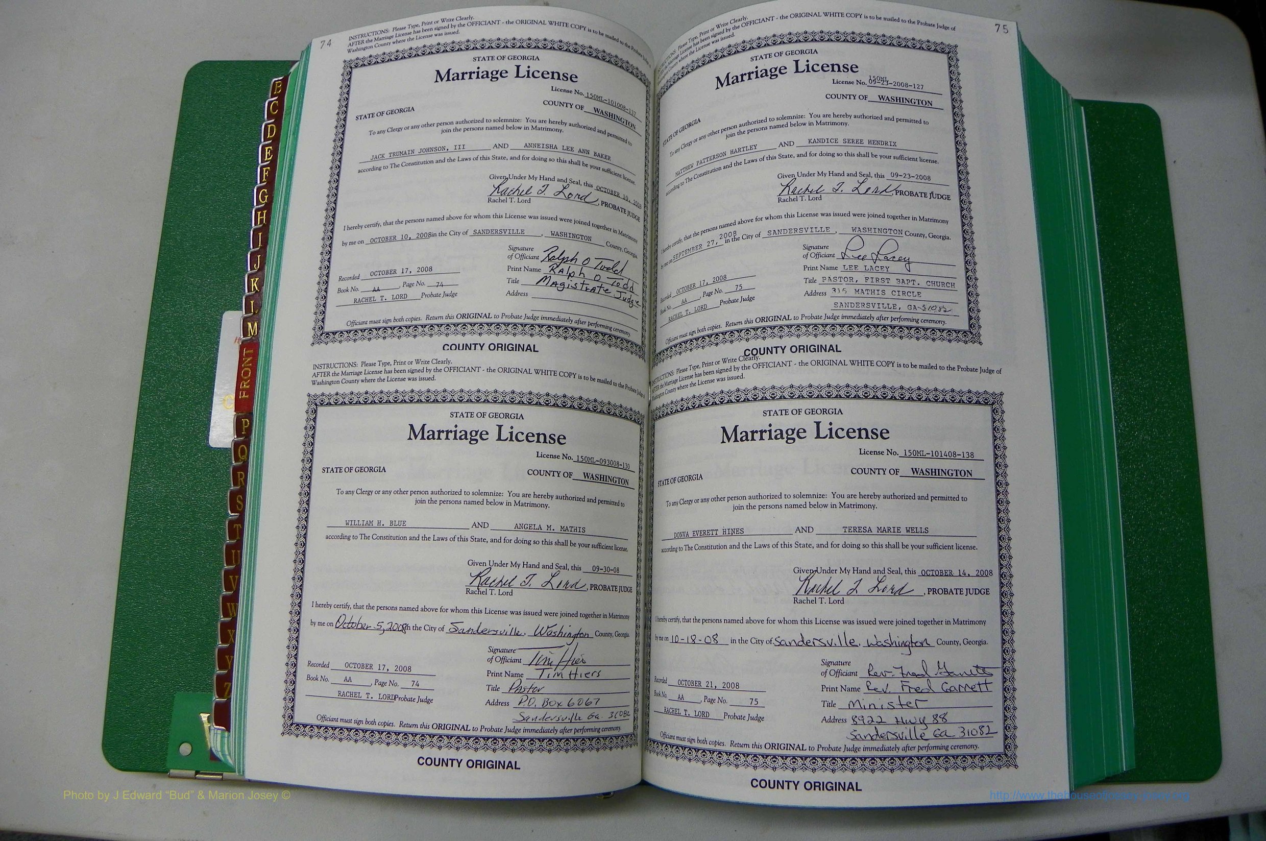 Was GA, Marriages Book AA, 2007 - 2009, P 074-075.JPG