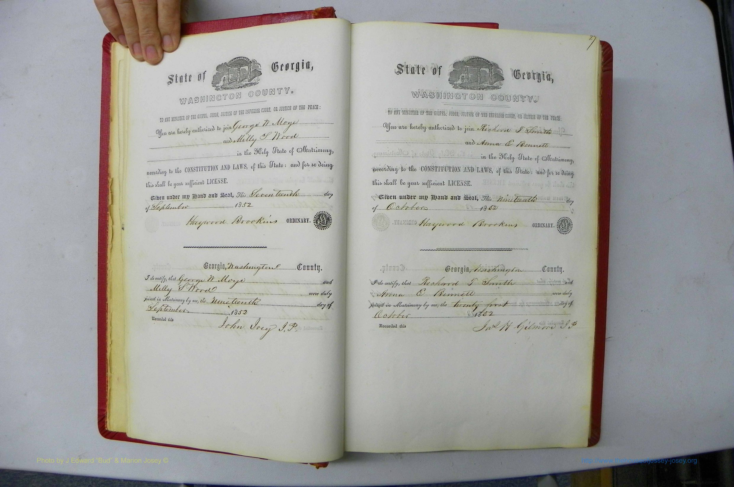 Was GA, Marriages Book B, 1852 - 1860, P 026-027.JPG