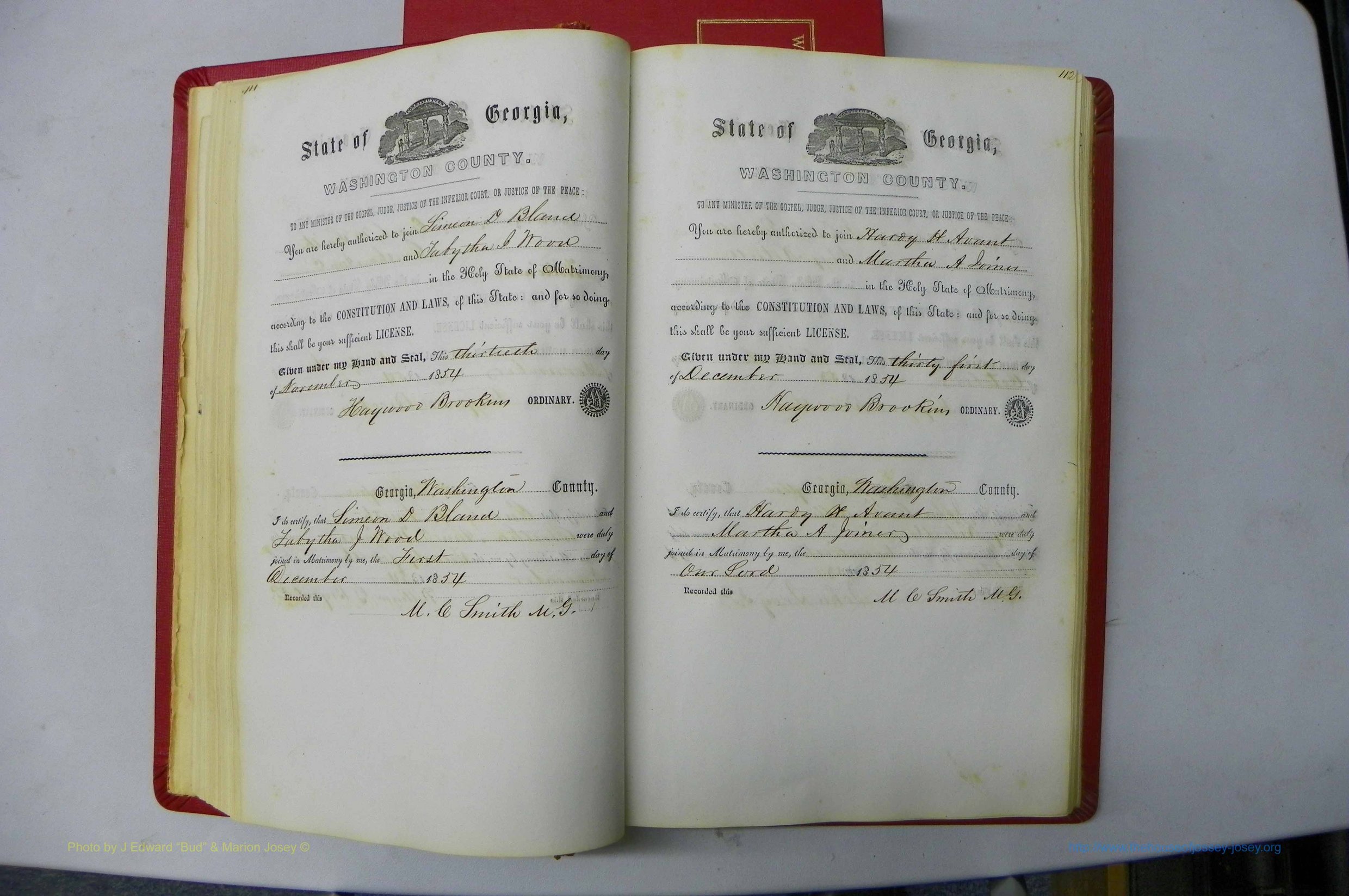 Was GA, Marriages Book B, 1852 - 1860, P 111-112.JPG