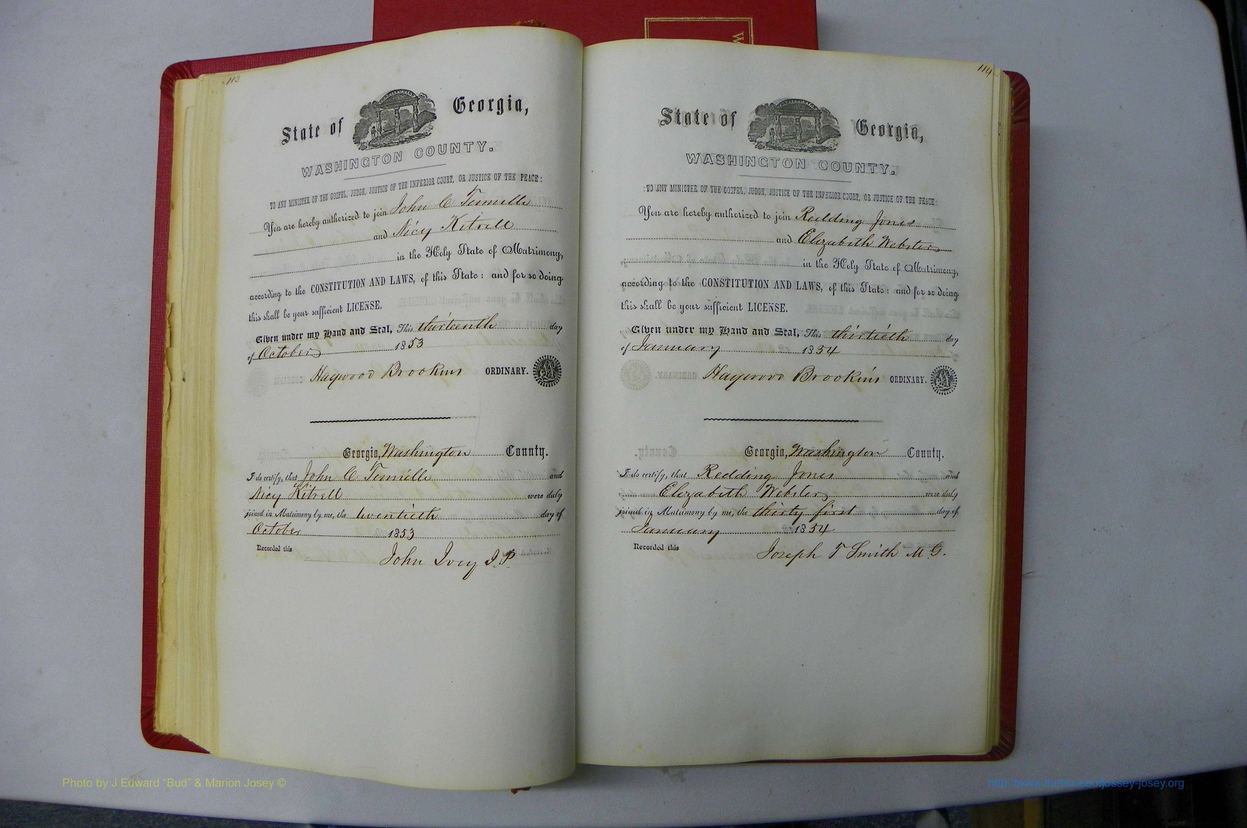 Was GA, Marriages Book B, 1852 - 1860, P 113-114.JPG
