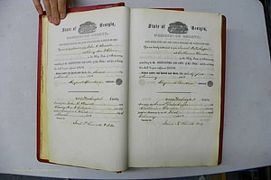 Was GA, Marriages Book B, 1852 - 1860, P 008-009.JPG