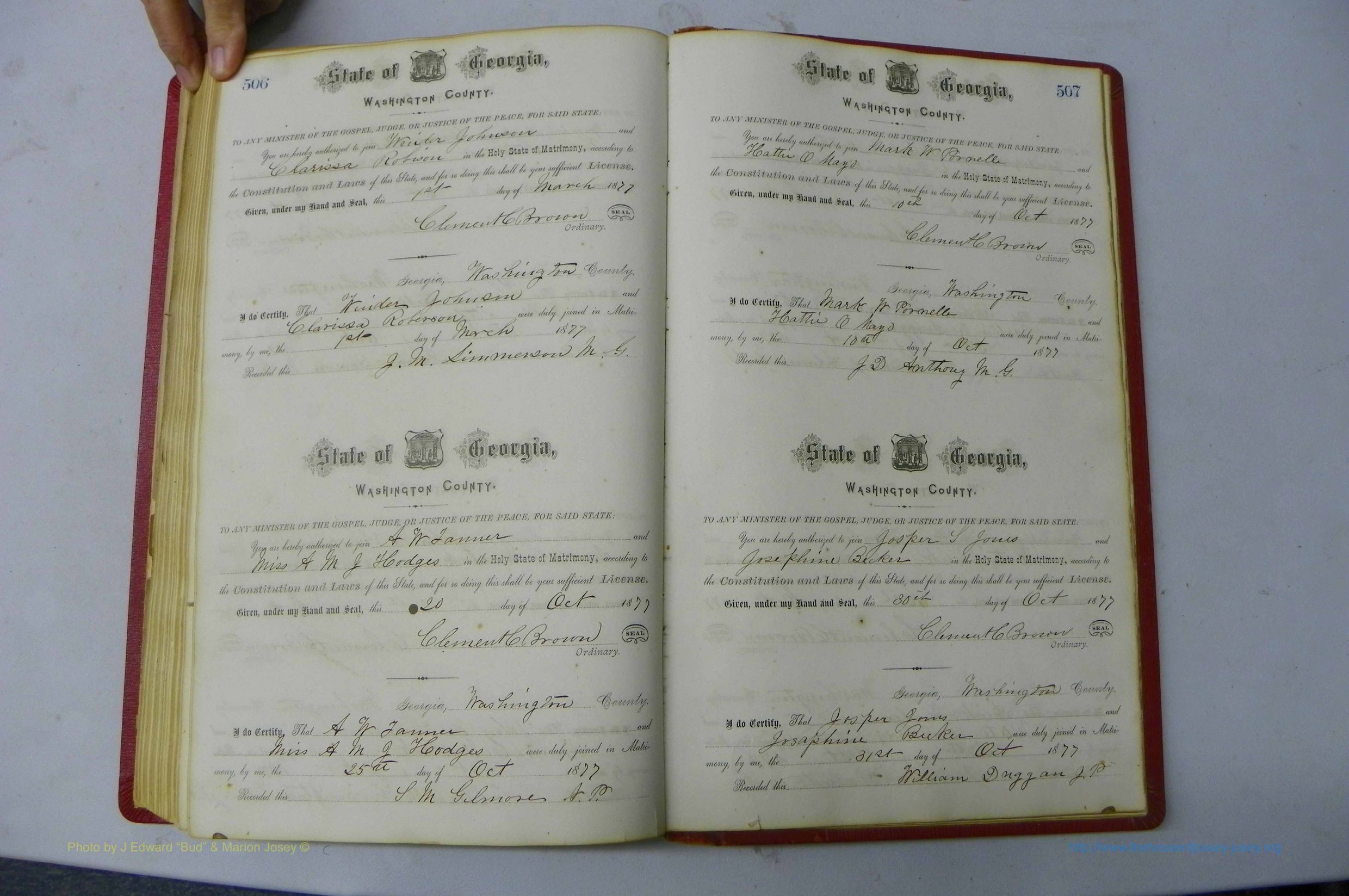 Was GA, Marriages Book D, 1872 - 1879, P 506-507.JPG