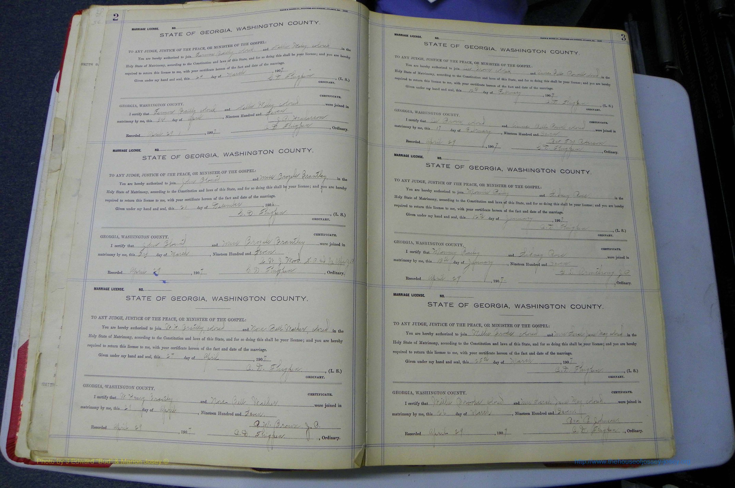 Was GA, Marriages Book K, 1907 - 1913, P 002-003.JPG