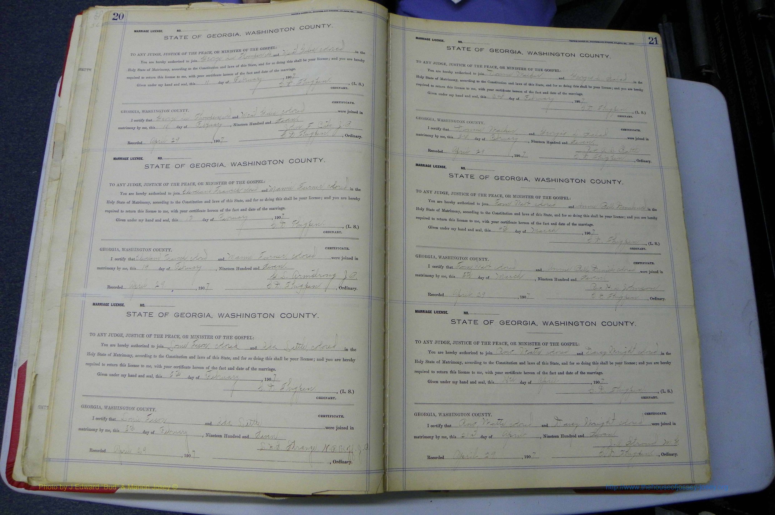 Was GA, Marriages Book K, 1907 - 1913, P 020-021.JPG