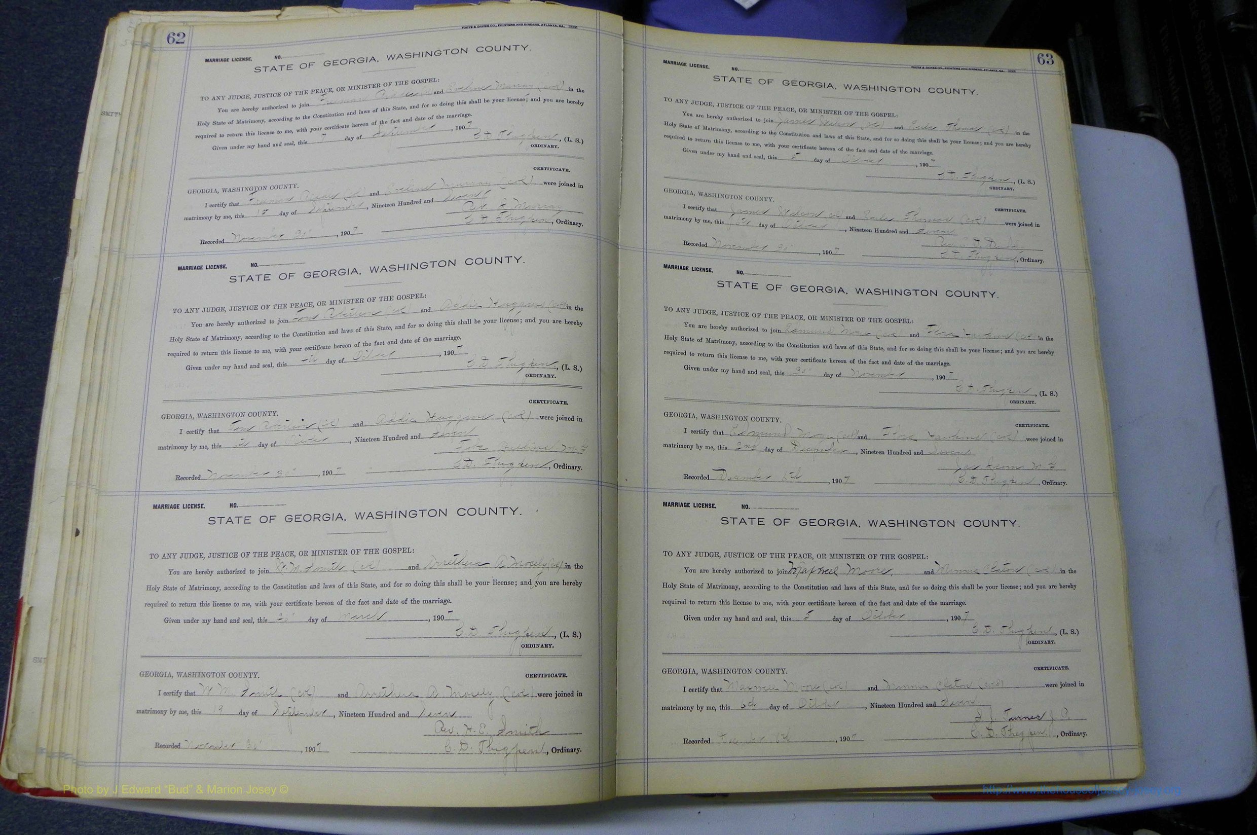 Was GA, Marriages Book K, 1907 - 1913, P 062-063.JPG