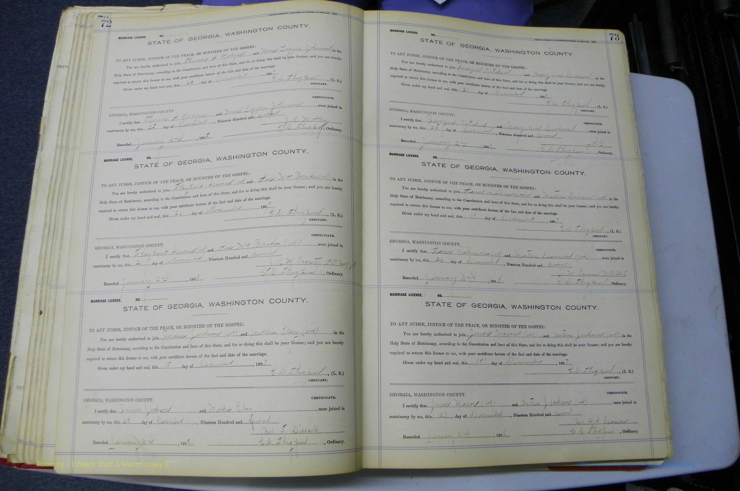 Was GA, Marriages Book K, 1907 - 1913, P 072-073.JPG