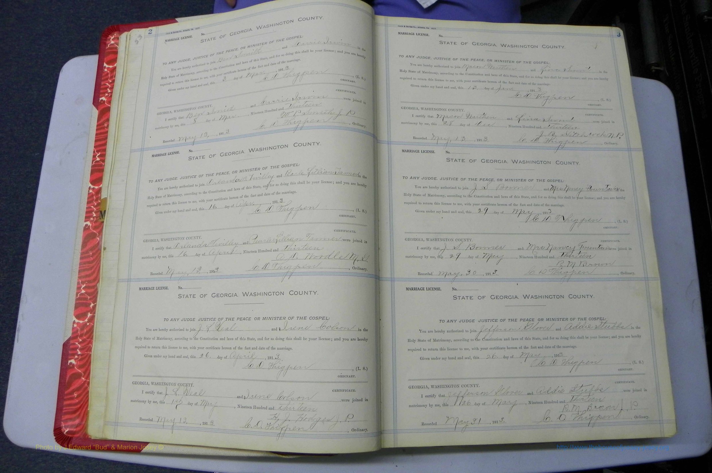 Was GA, Marriages Book L, 1913 - 1917, P 002-003.JPG