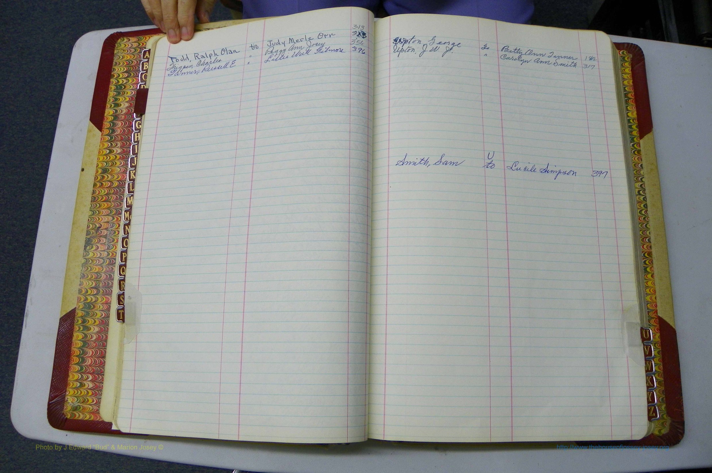 Was GA, Mar. Book S, 1952 - 1966, White, Index T2 & U & S3.JPG