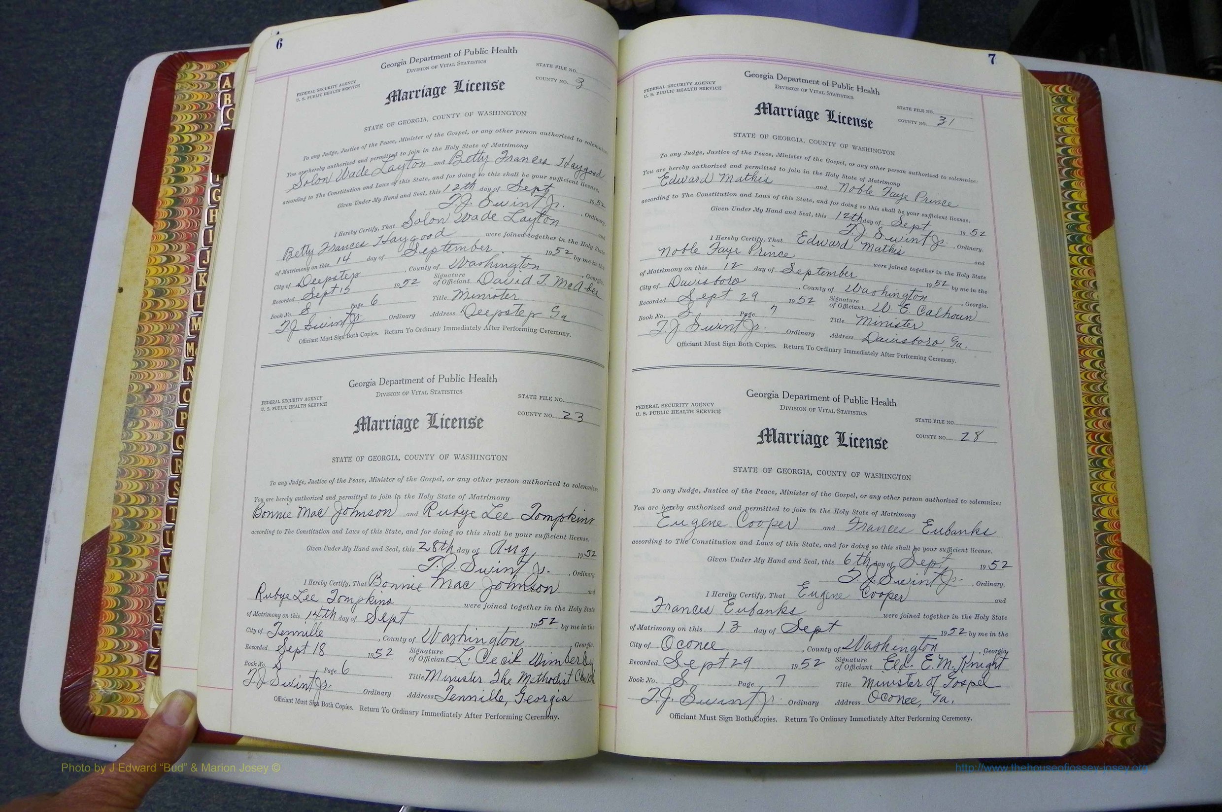 Was GA, Mar. Book S, 1952 - 1966, White, P 006-007.JPG