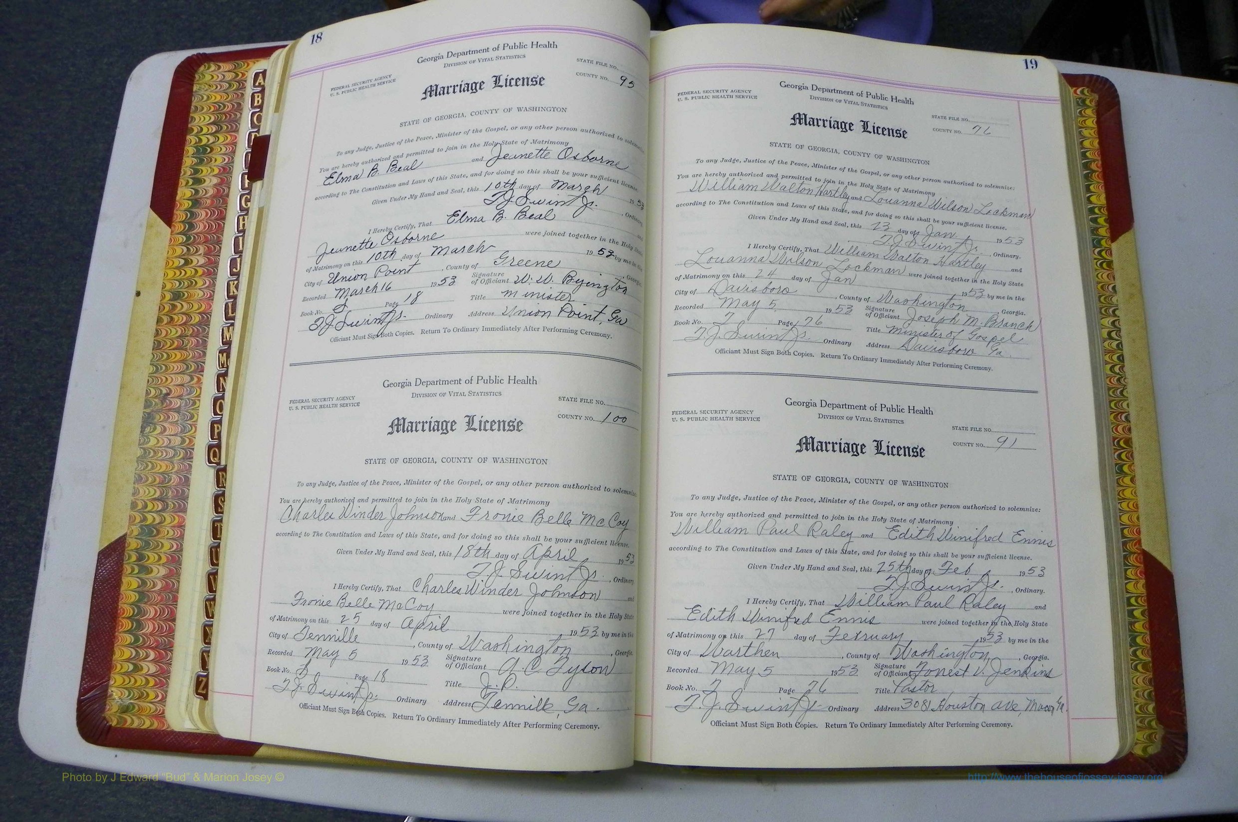 Was GA, Mar. Book S, 1952 - 1966, White, P 018-019.JPG