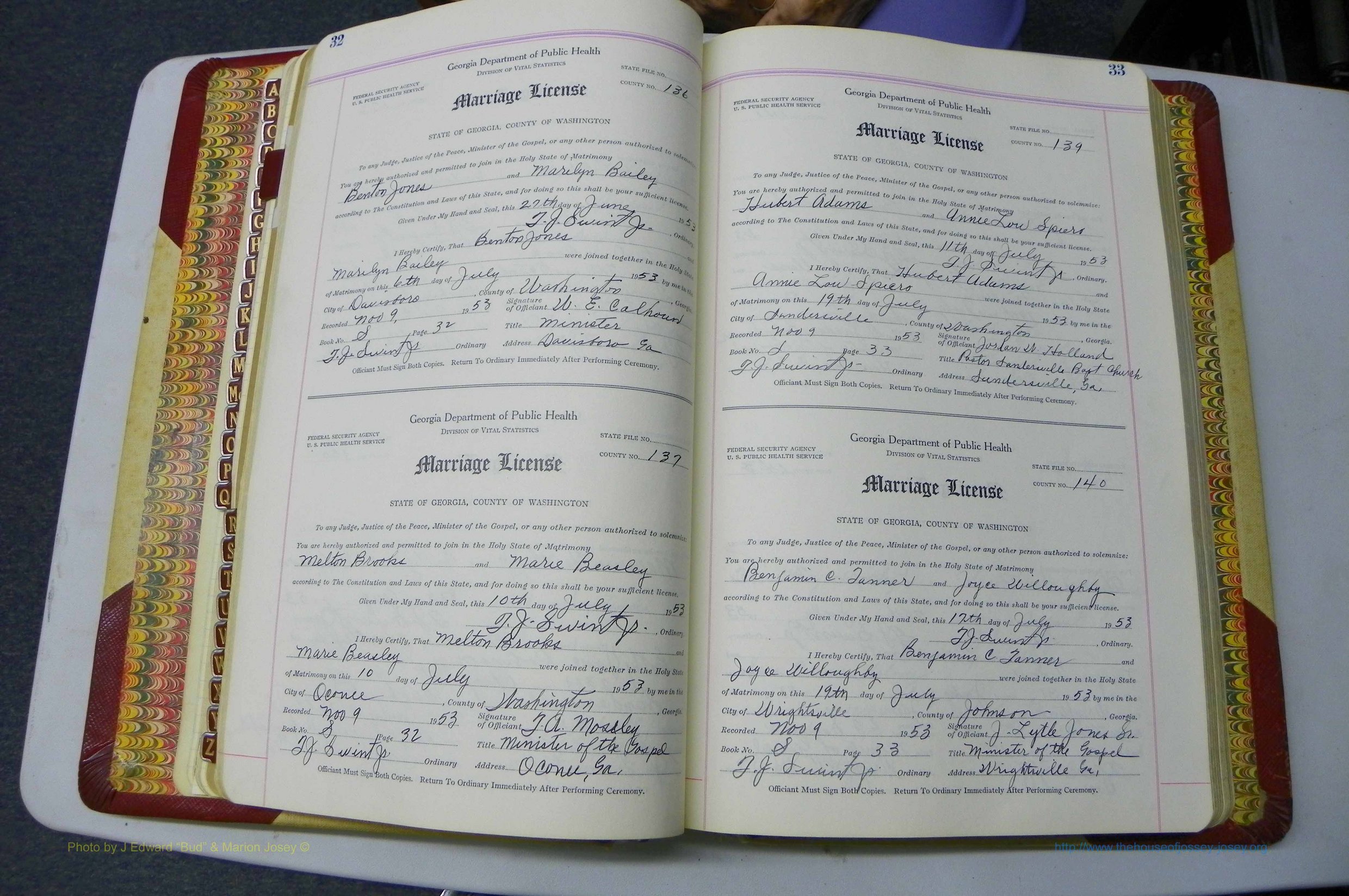 Was GA, Mar. Book S, 1952 - 1966, White, P 032-033.JPG