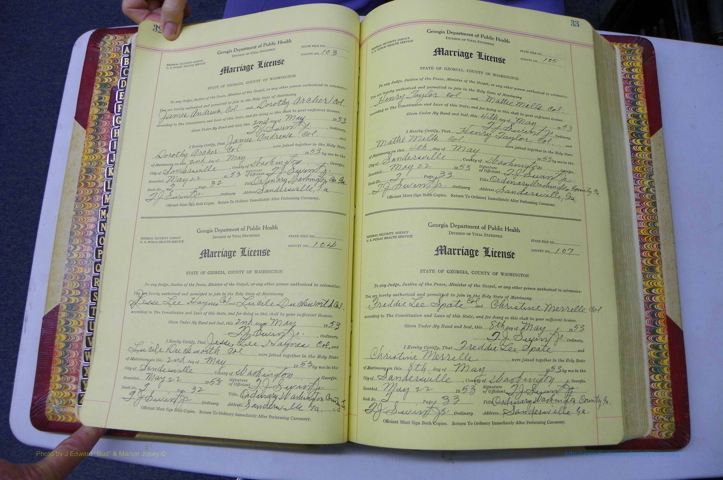 Was GA, Mar. Book T, 1952 - 1962, Col, P 032-033.JPG