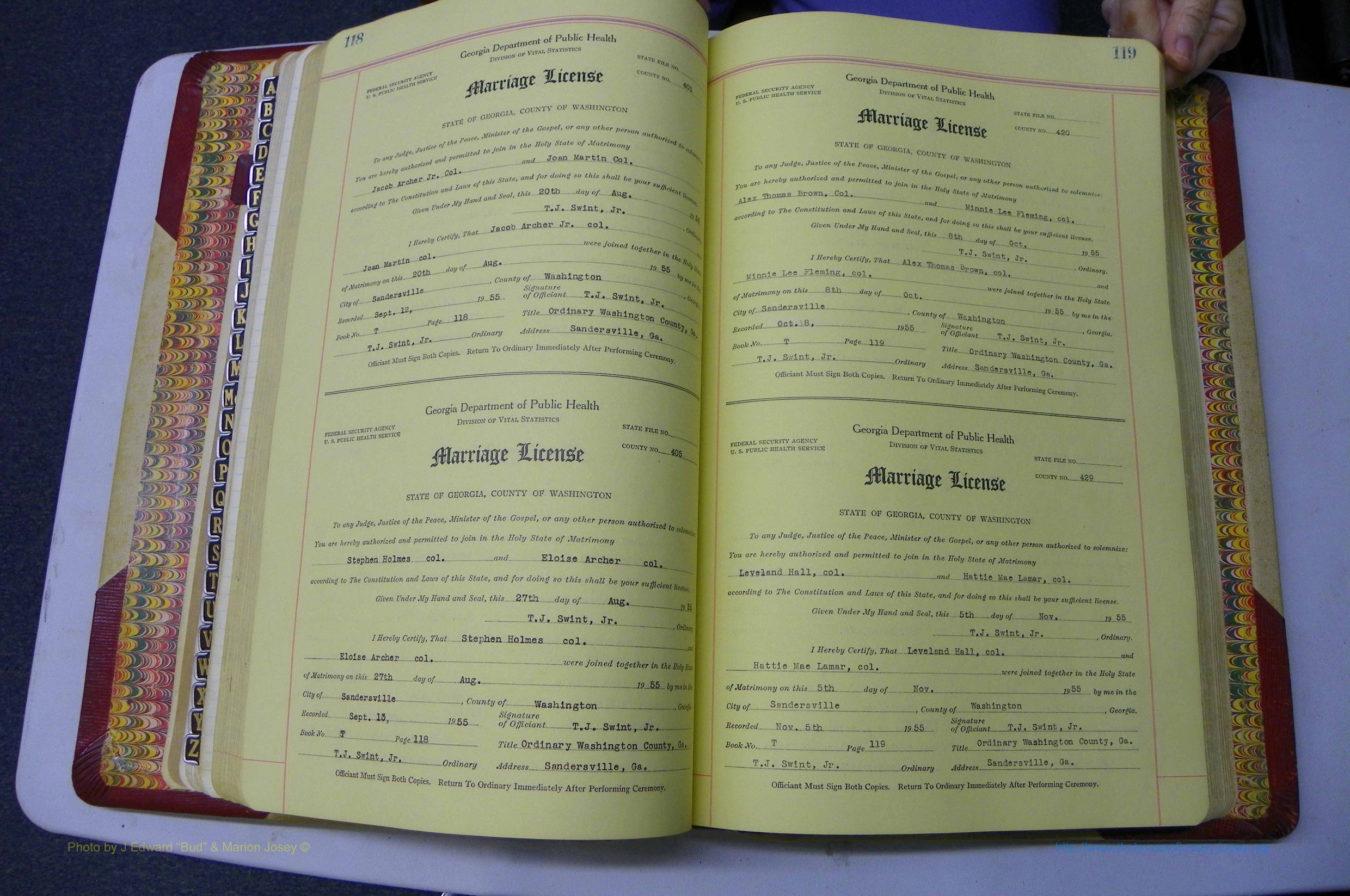 Was GA, Mar. Book T, 1952 - 1962, Col, P 118-119.JPG