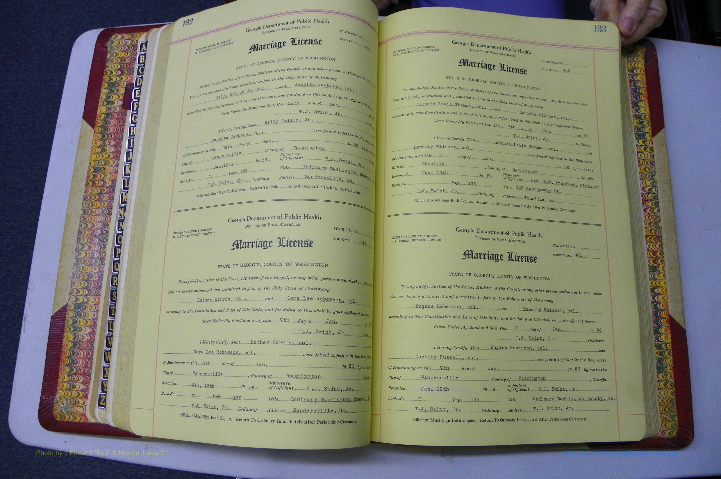 Was GA, Mar. Book T, 1952 - 1962, Col, P 132-133.JPG