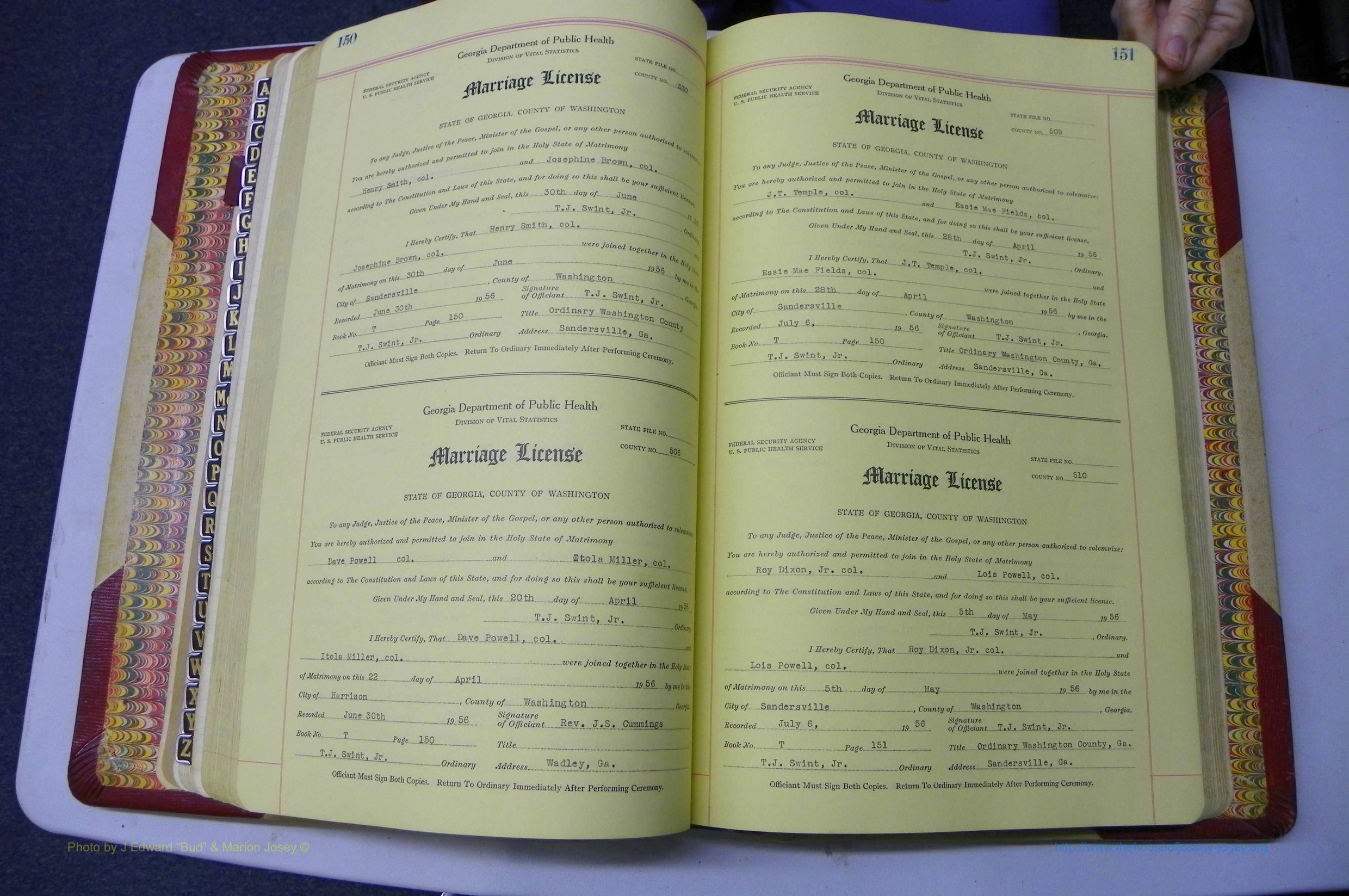 Was GA, Mar. Book T, 1952 - 1962, Col, P 150-151.JPG