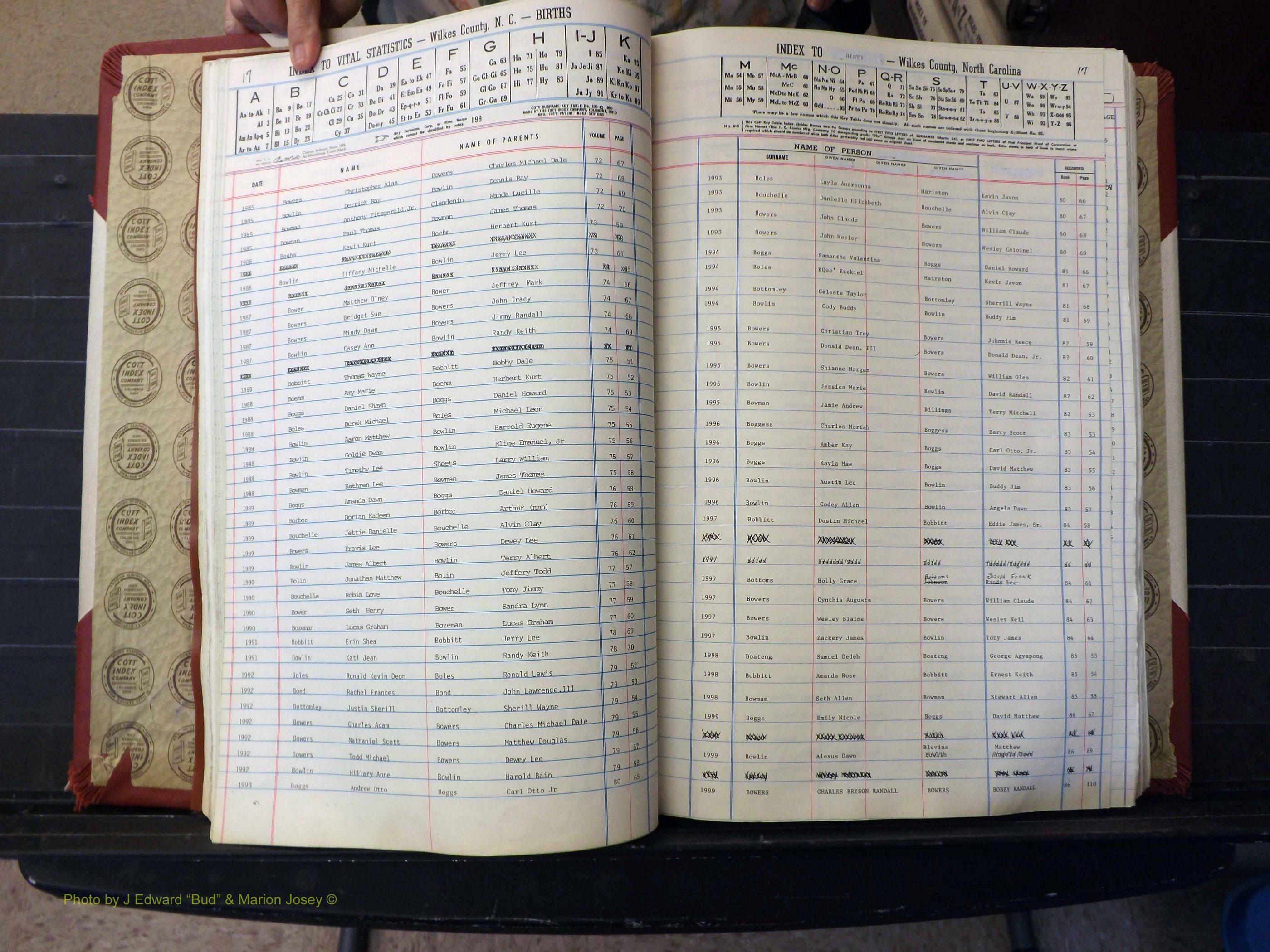 Wilkes Co, NC, Births, A-K, 1962-2010 (144).JPG