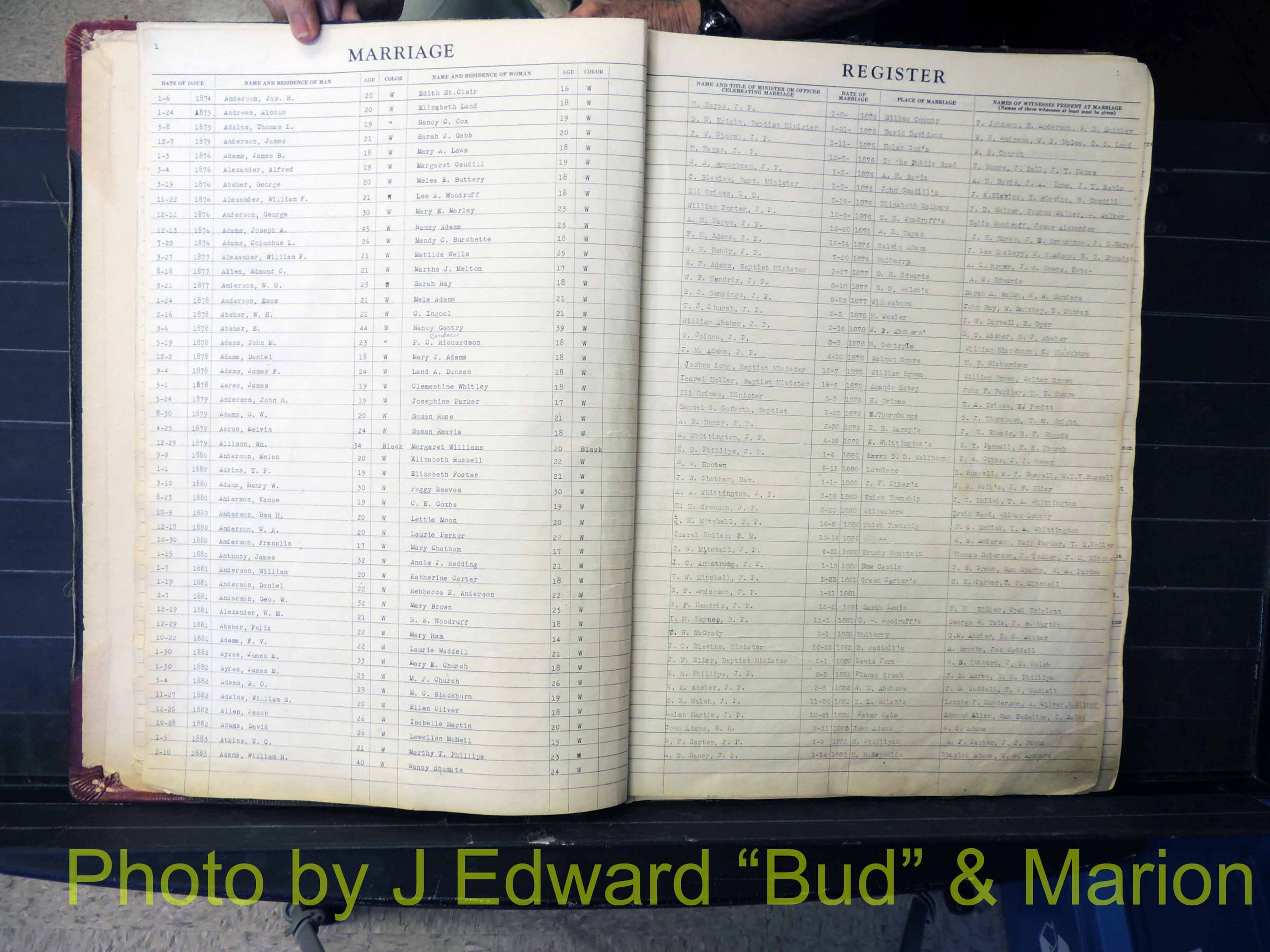 Wilkes Co, NC, Marriage Book 1, 1870-1940 (102).JPG