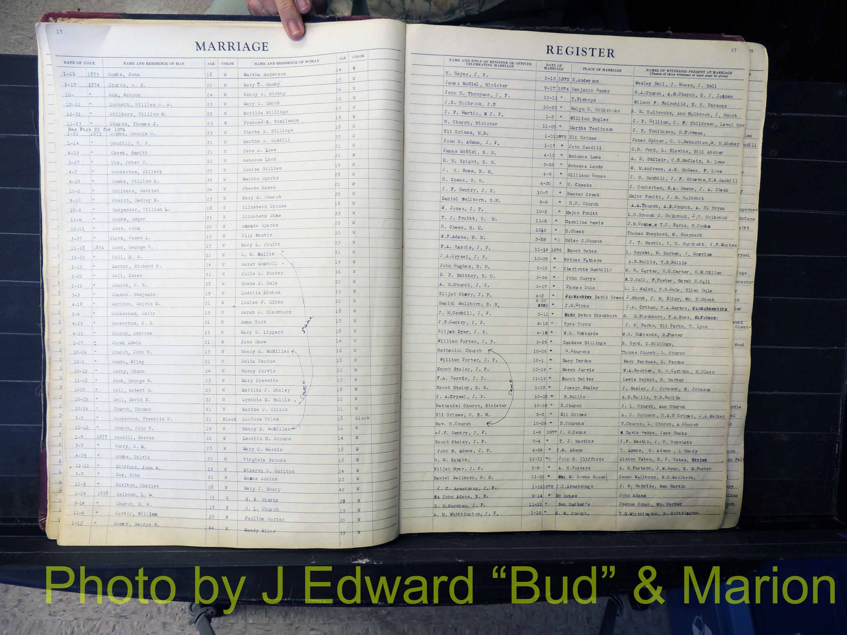 Wilkes Co, NC, Marriage Book 1, 1870-1940 (118).JPG