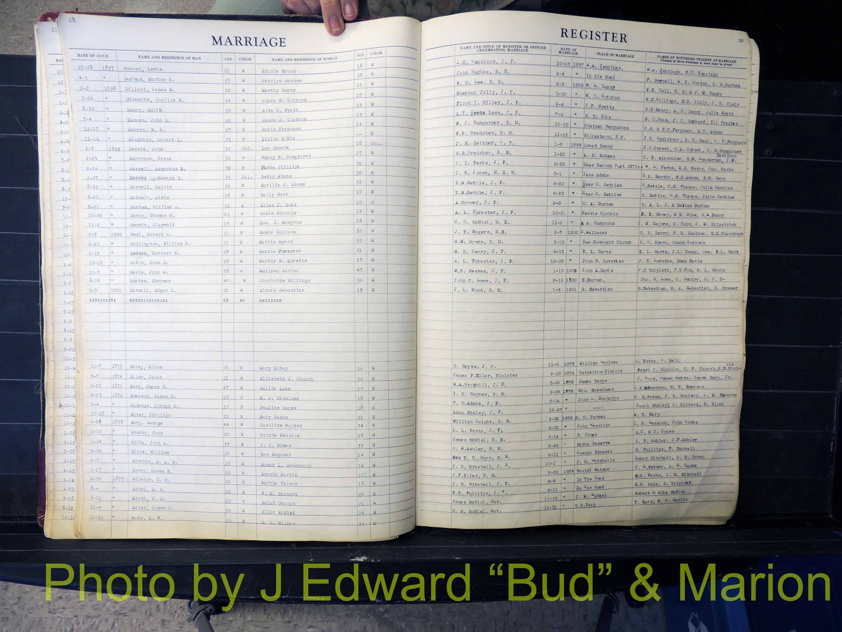 Wilkes Co, NC, Marriage Book 1, 1870-1940 (129).JPG
