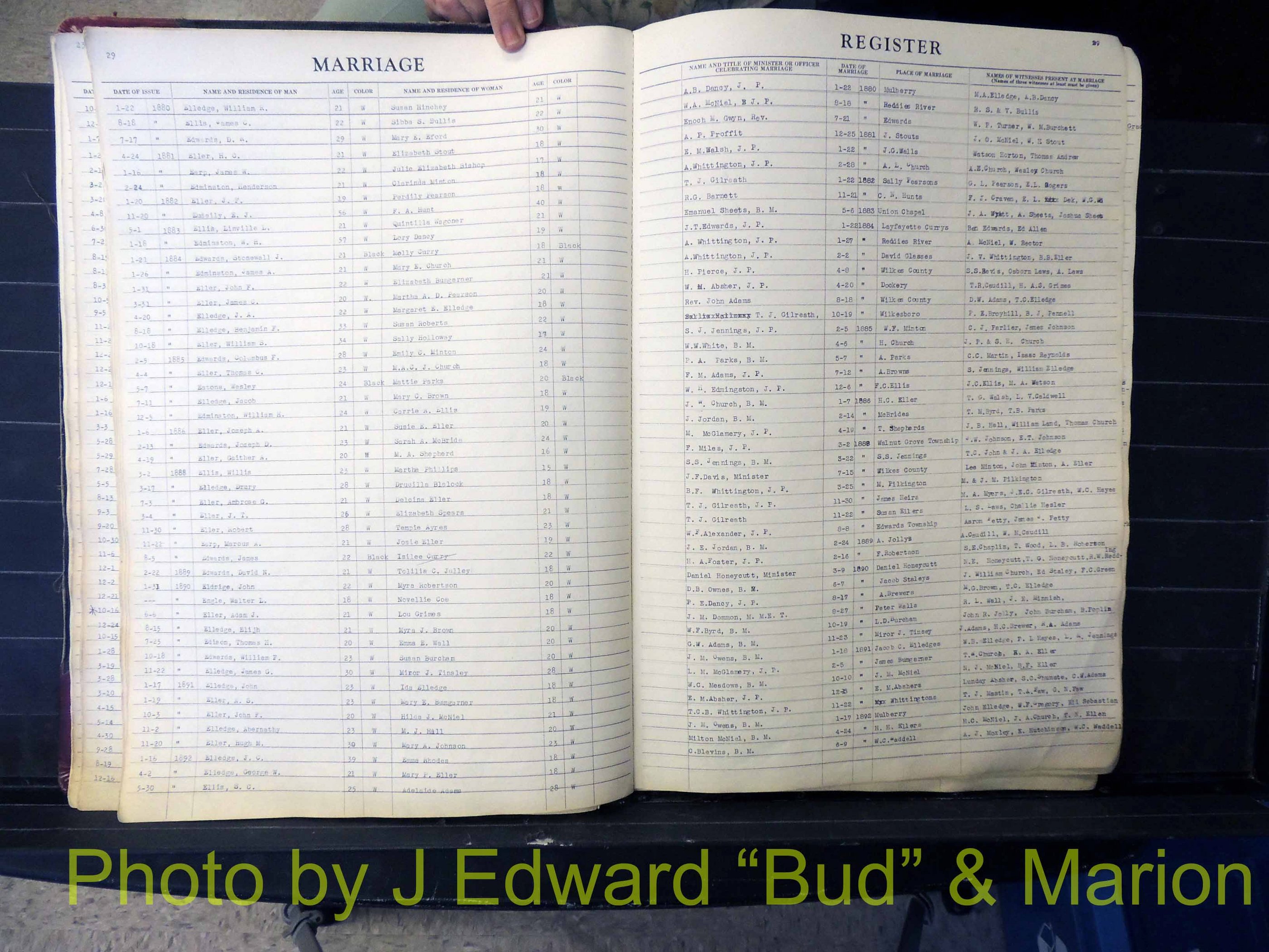 Wilkes Co, NC, Marriage Book 1, 1870-1940 (130).JPG