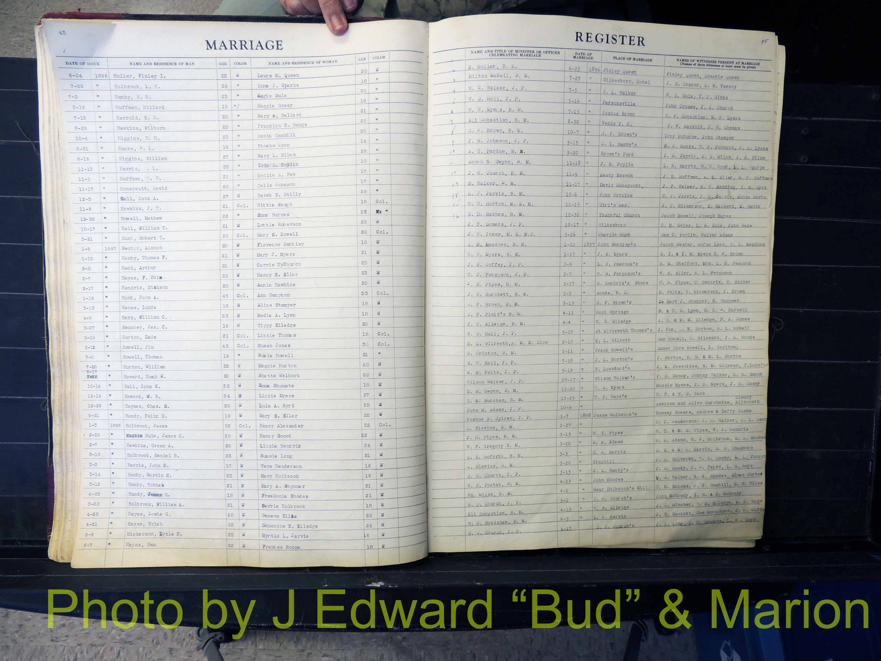 Wilkes Co, NC, Marriage Book 1, 1870-1940 (146).JPG