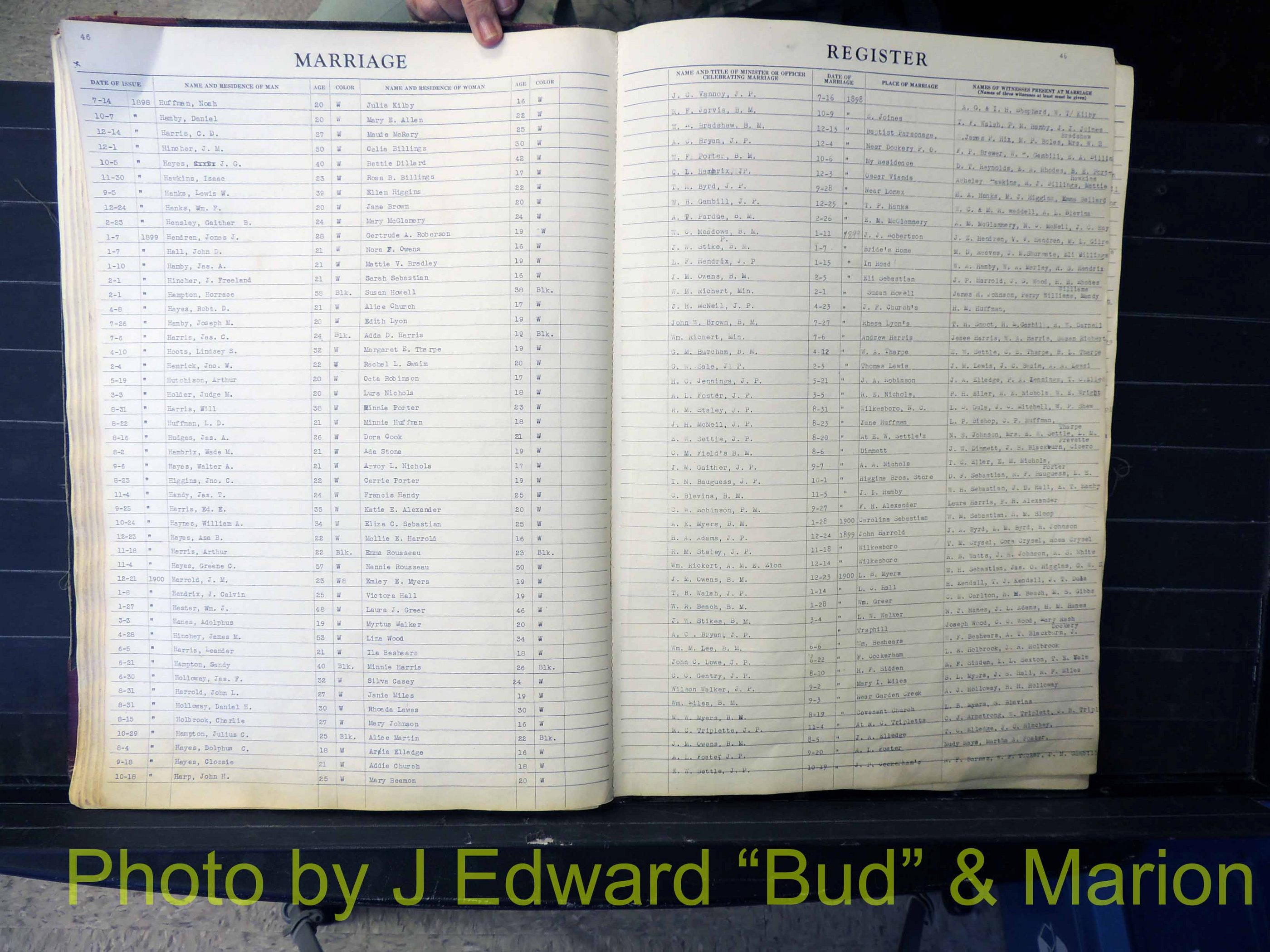 Wilkes Co, NC, Marriage Book 1, 1870-1940 (147).JPG