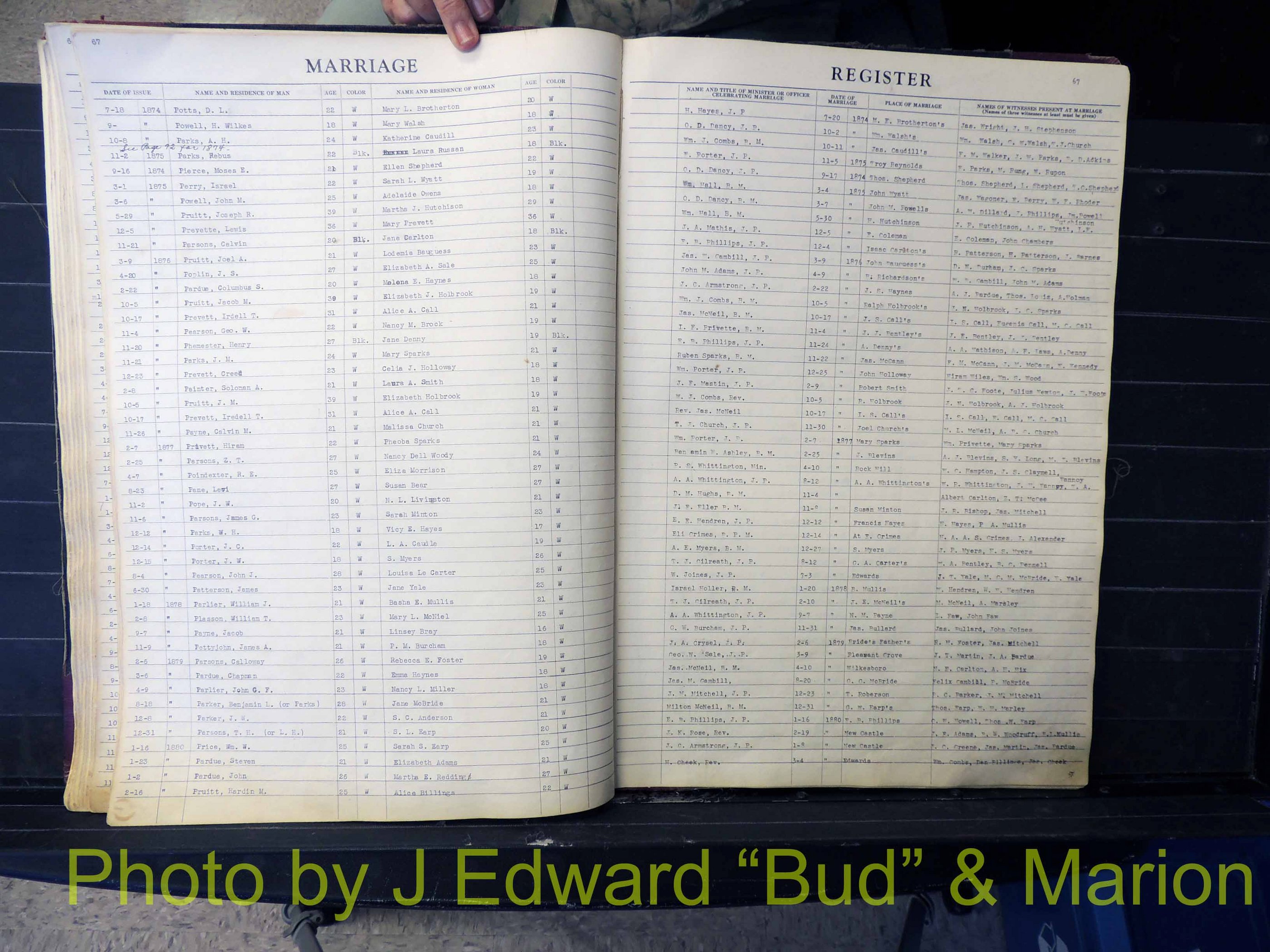 Wilkes Co, NC, Marriage Book 1, 1870-1940 (168).JPG