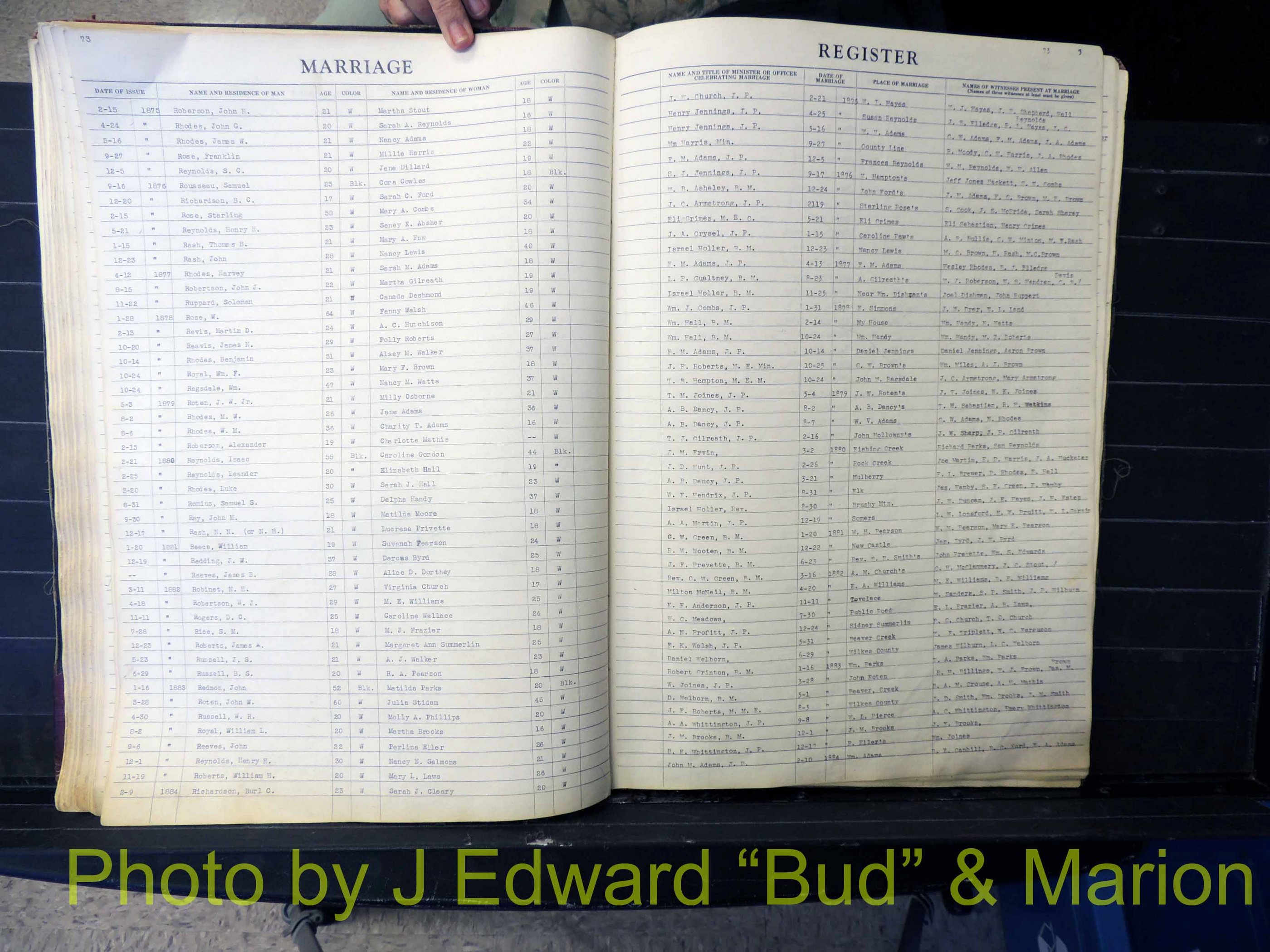 Wilkes Co, NC, Marriage Book 1, 1870-1940 (174).JPG