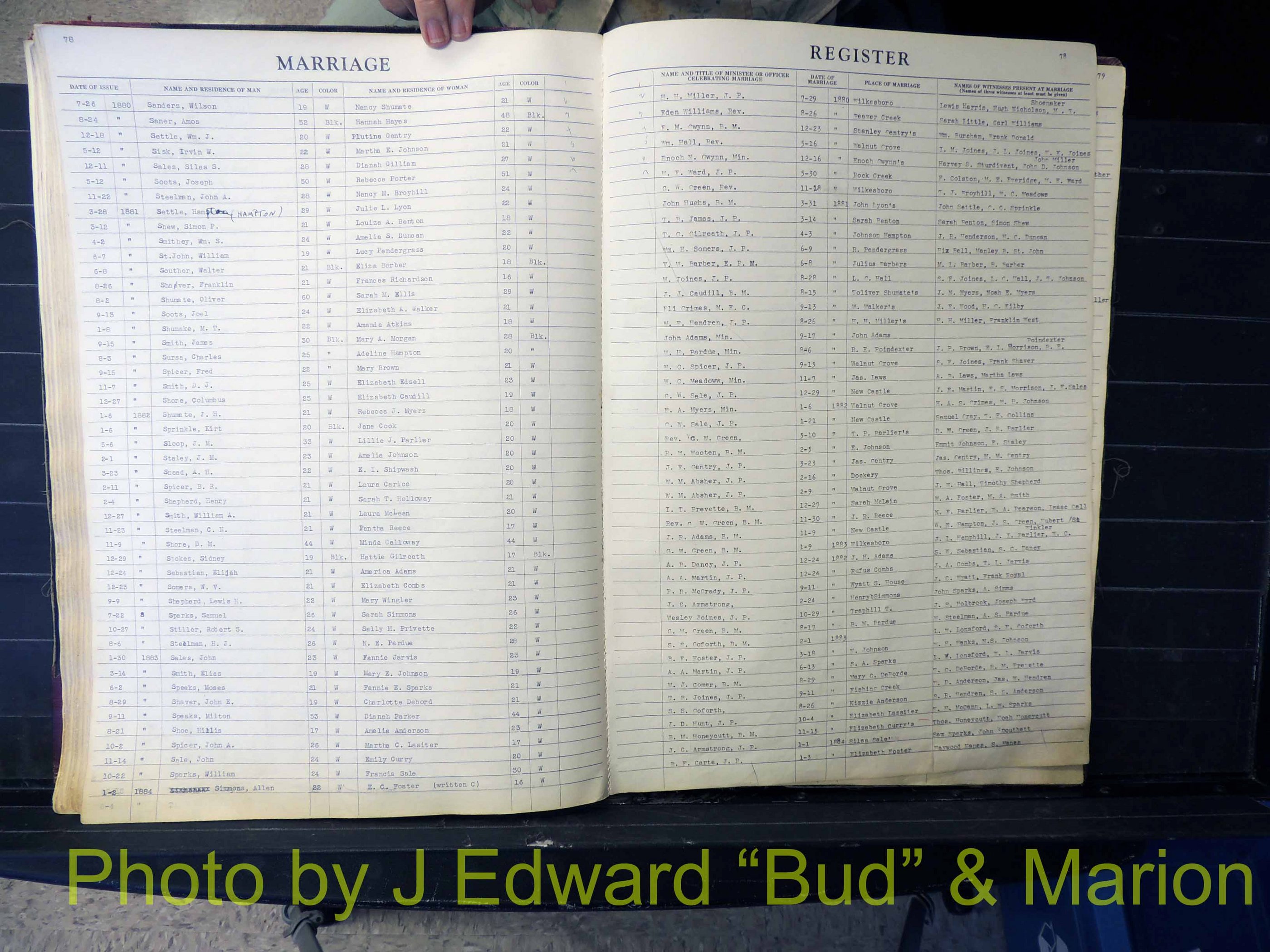 Wilkes Co, NC, Marriage Book 1, 1870-1940 (179).JPG