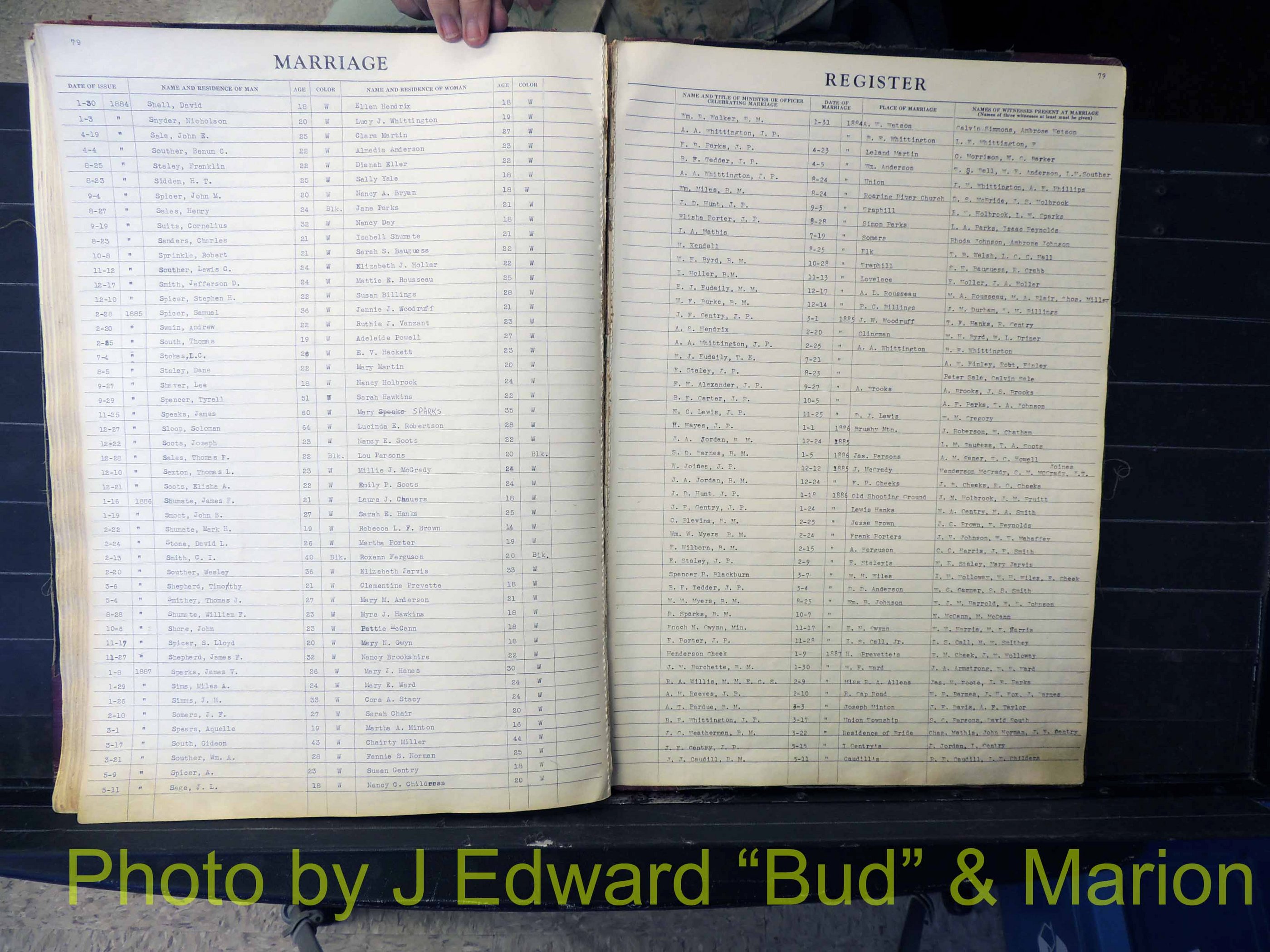 Wilkes Co, NC, Marriage Book 1, 1870-1940 (180).JPG
