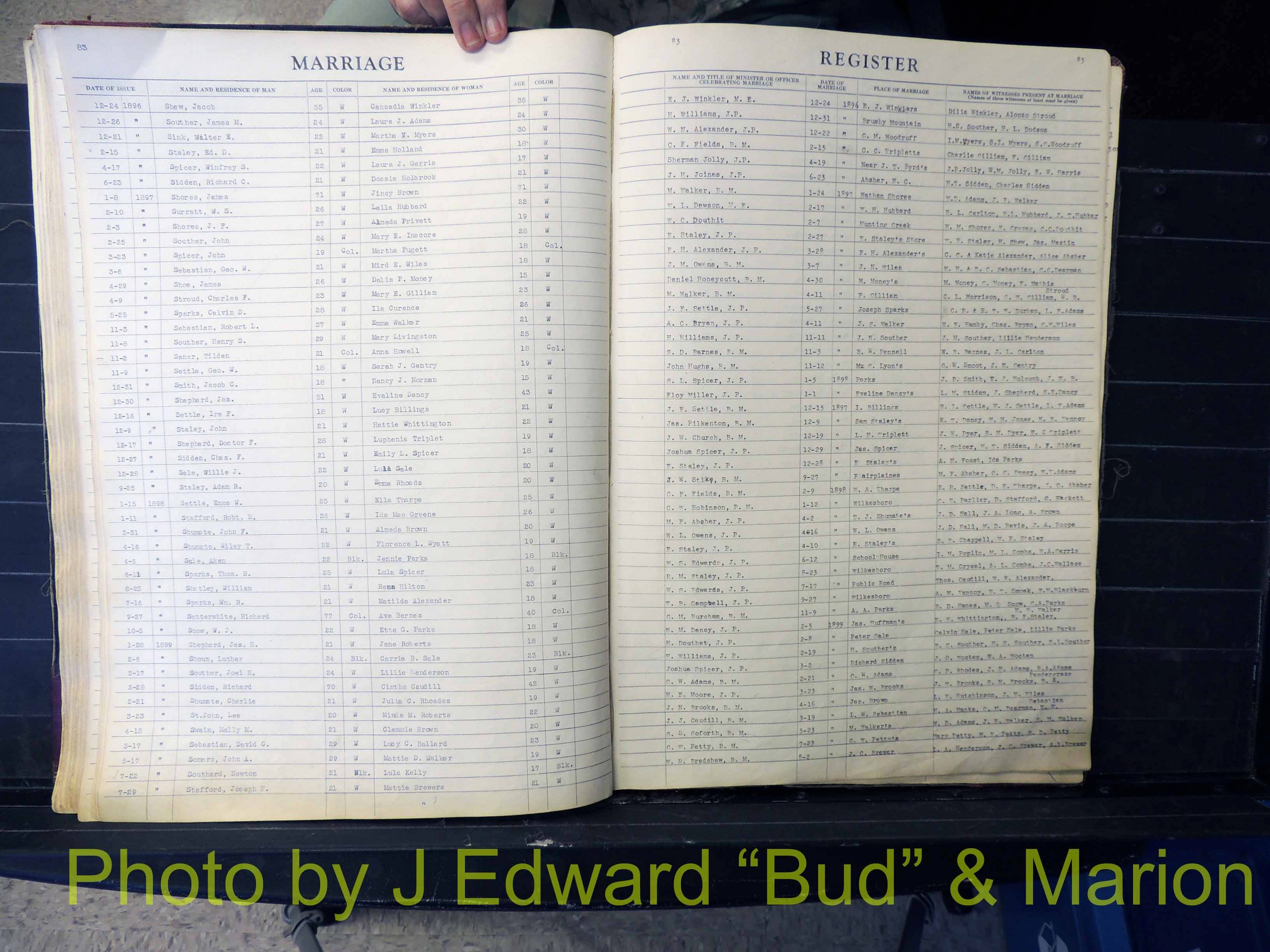 Wilkes Co, NC, Marriage Book 1, 1870-1940 (184).JPG