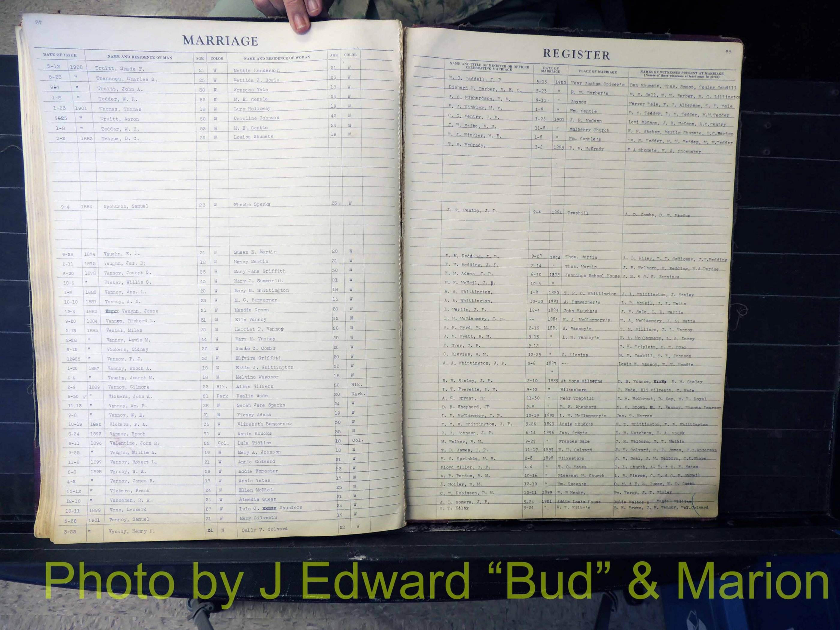 Wilkes Co, NC, Marriage Book 1, 1870-1940 (188).JPG