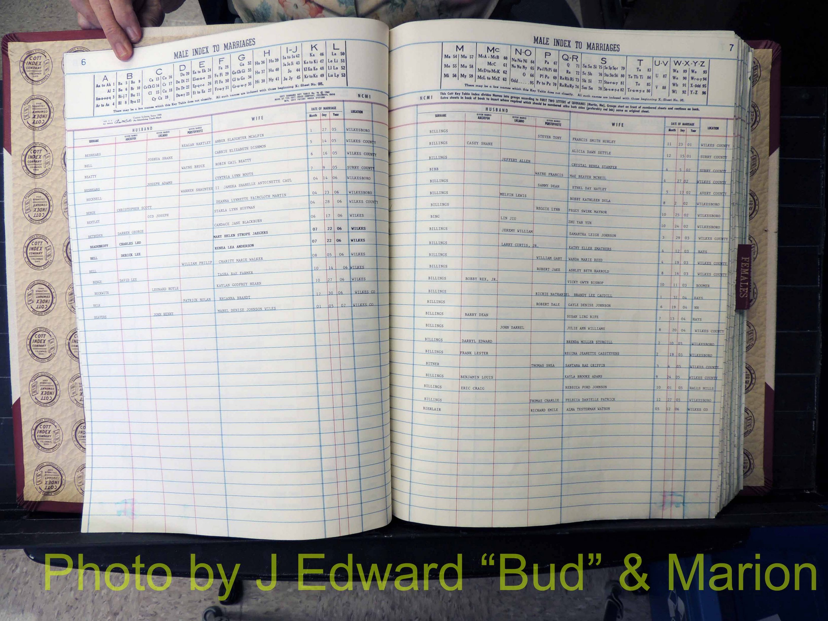 Wilkes Co, NC, Marriage Book 11, 2000-2006 (107).JPG