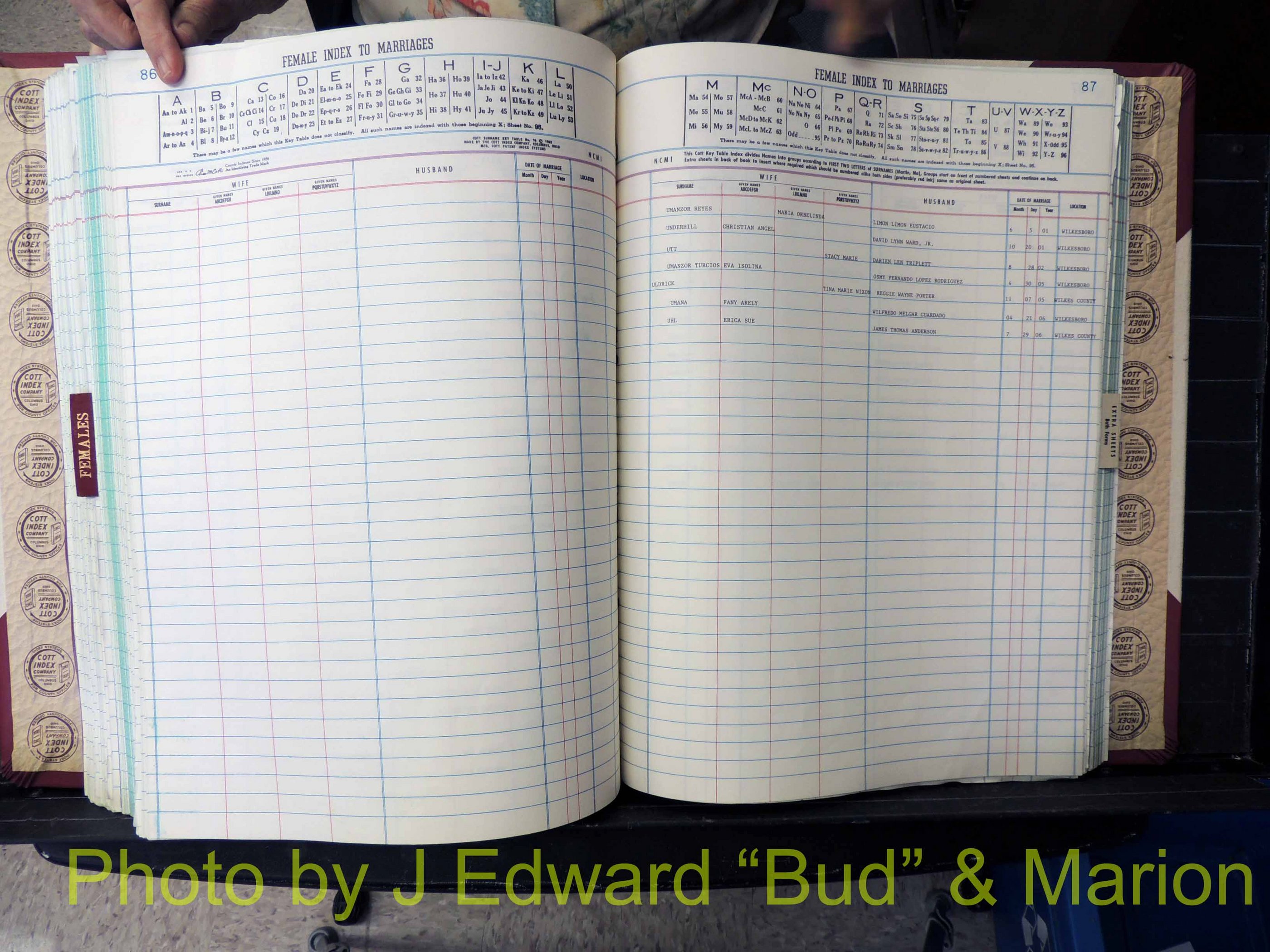 Wilkes Co, NC, Marriage Book 11, 2000-2006 (300).JPG