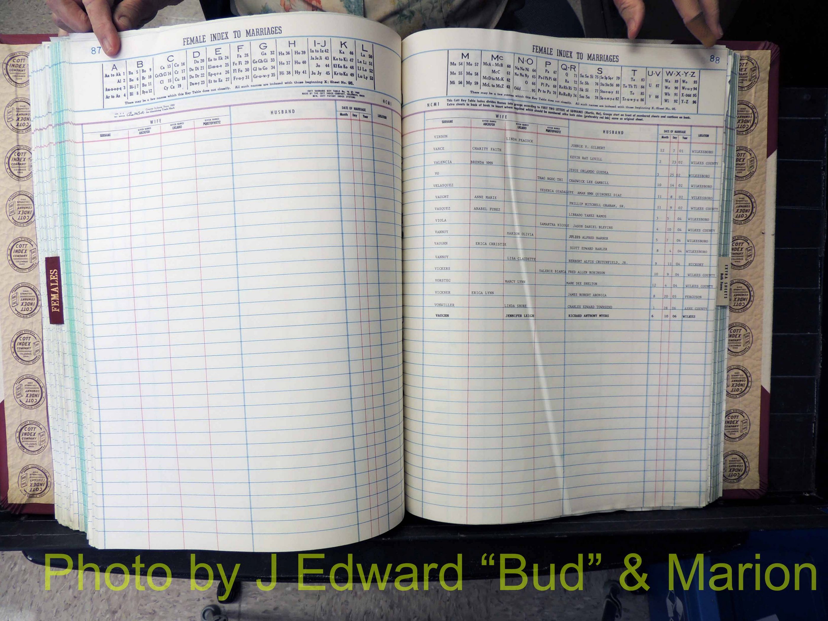 Wilkes Co, NC, Marriage Book 11, 2000-2006 (301).JPG