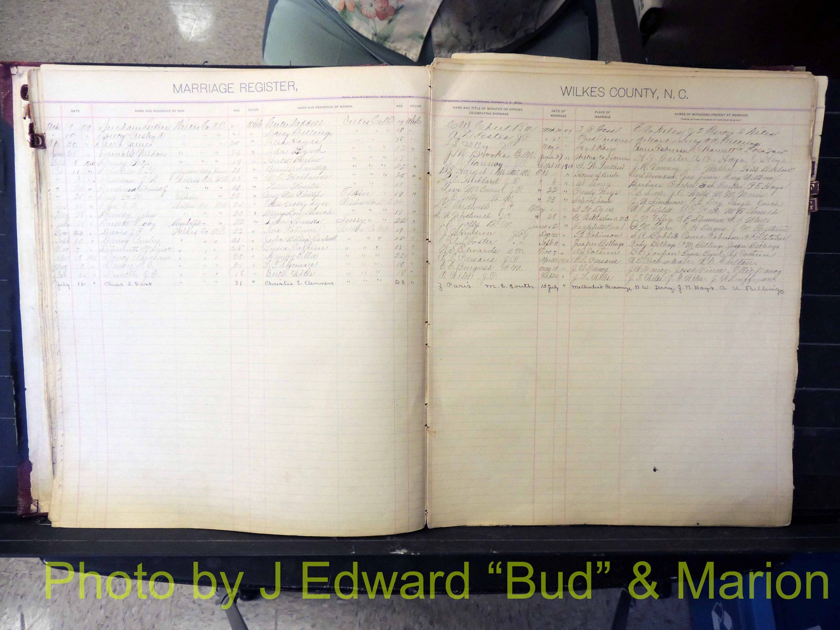 Wilkes Co, NC, Marriage Book 2, 1902-1911 (116).JPG