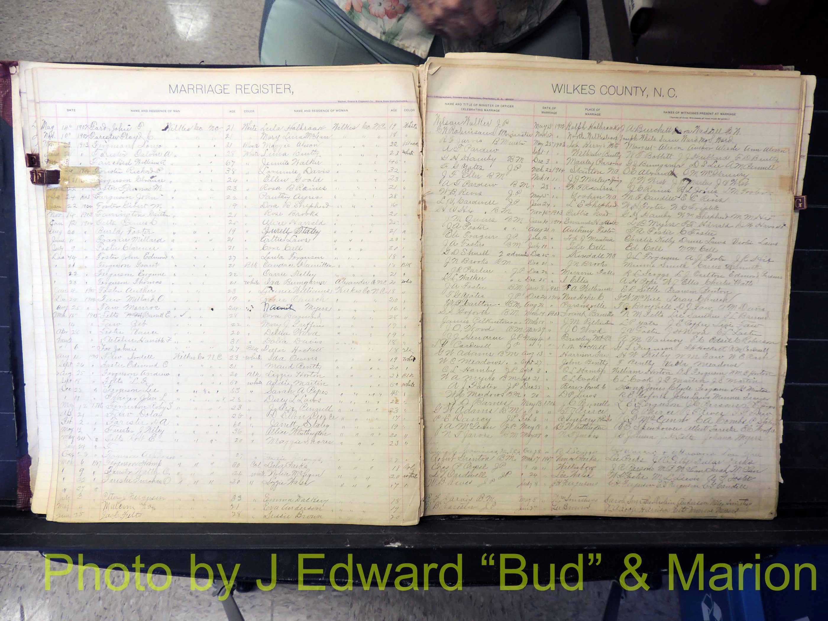 Wilkes Co, NC, Marriage Book 2, 1902-1911 (120).JPG