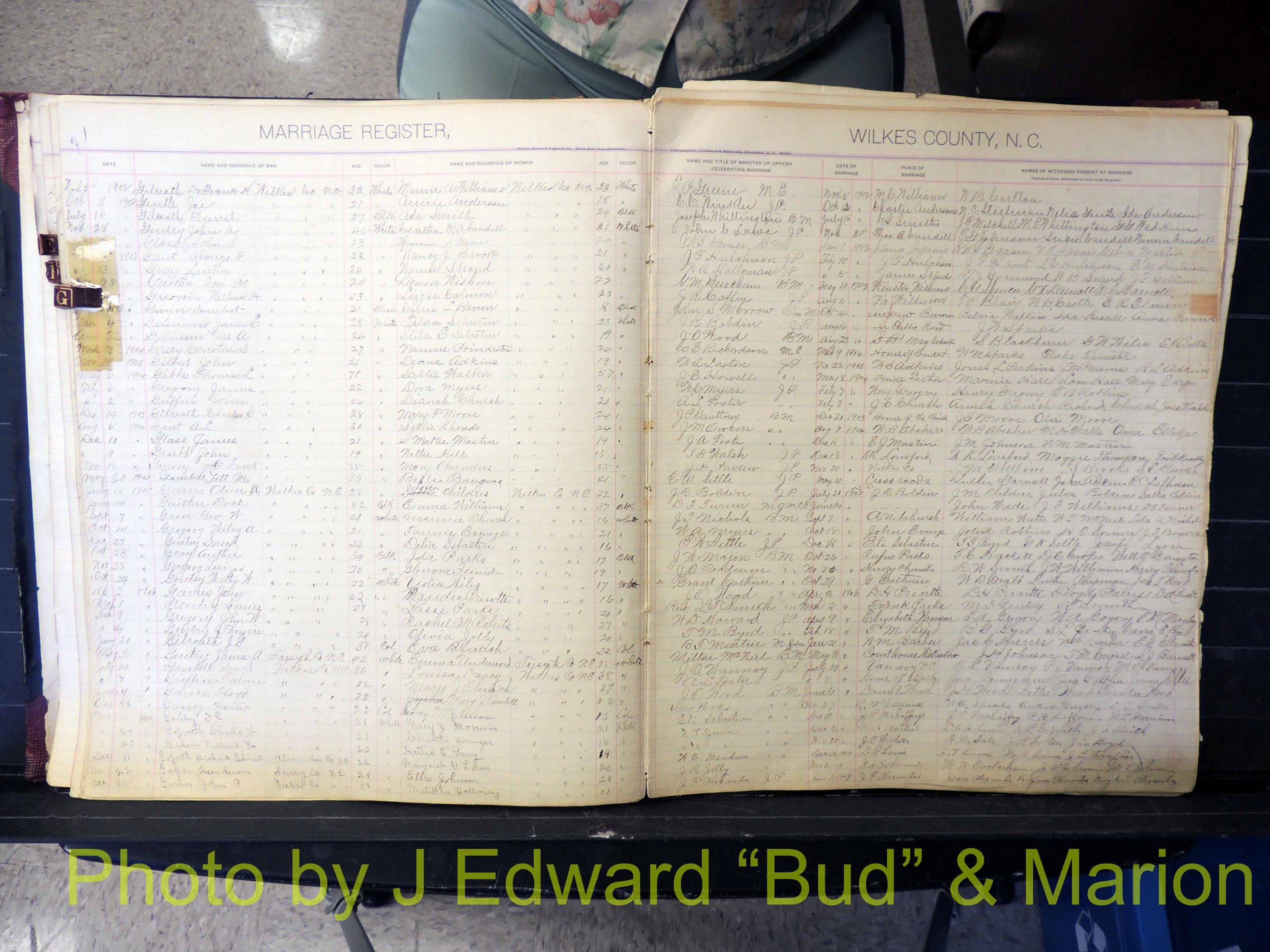 Wilkes Co, NC, Marriage Book 2, 1902-1911 (123).JPG