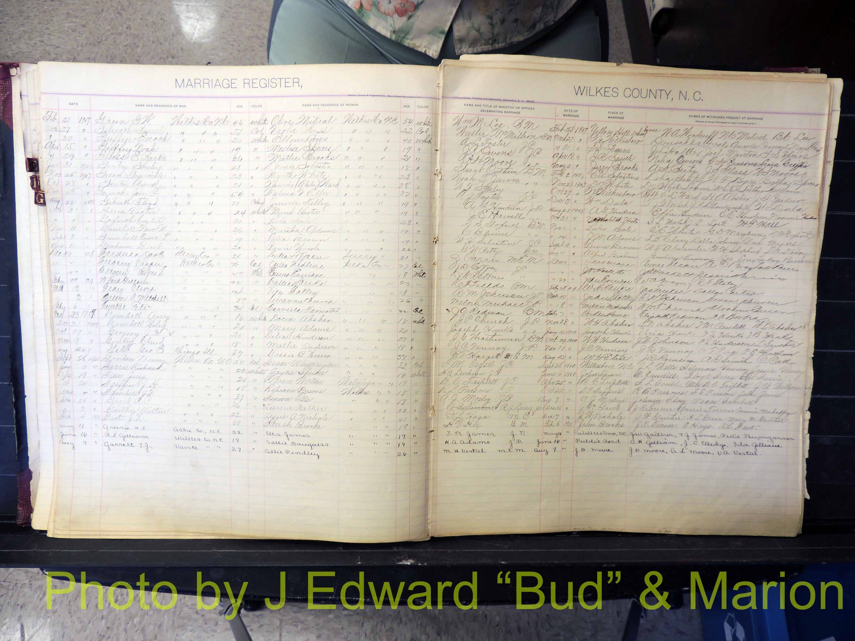 Wilkes Co, NC, Marriage Book 2, 1902-1911 (124).JPG