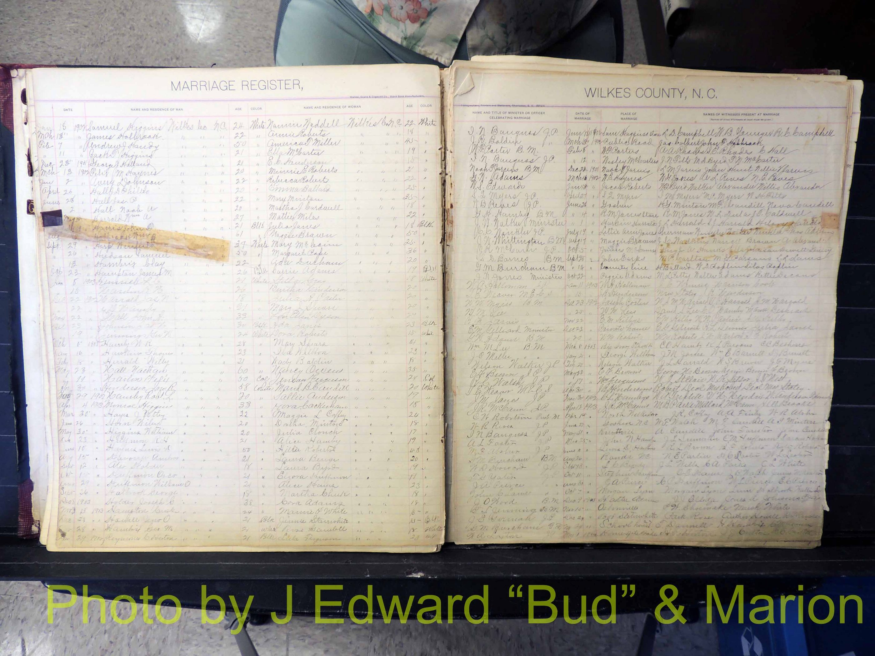 Wilkes Co, NC, Marriage Book 2, 1902-1911 (126).JPG