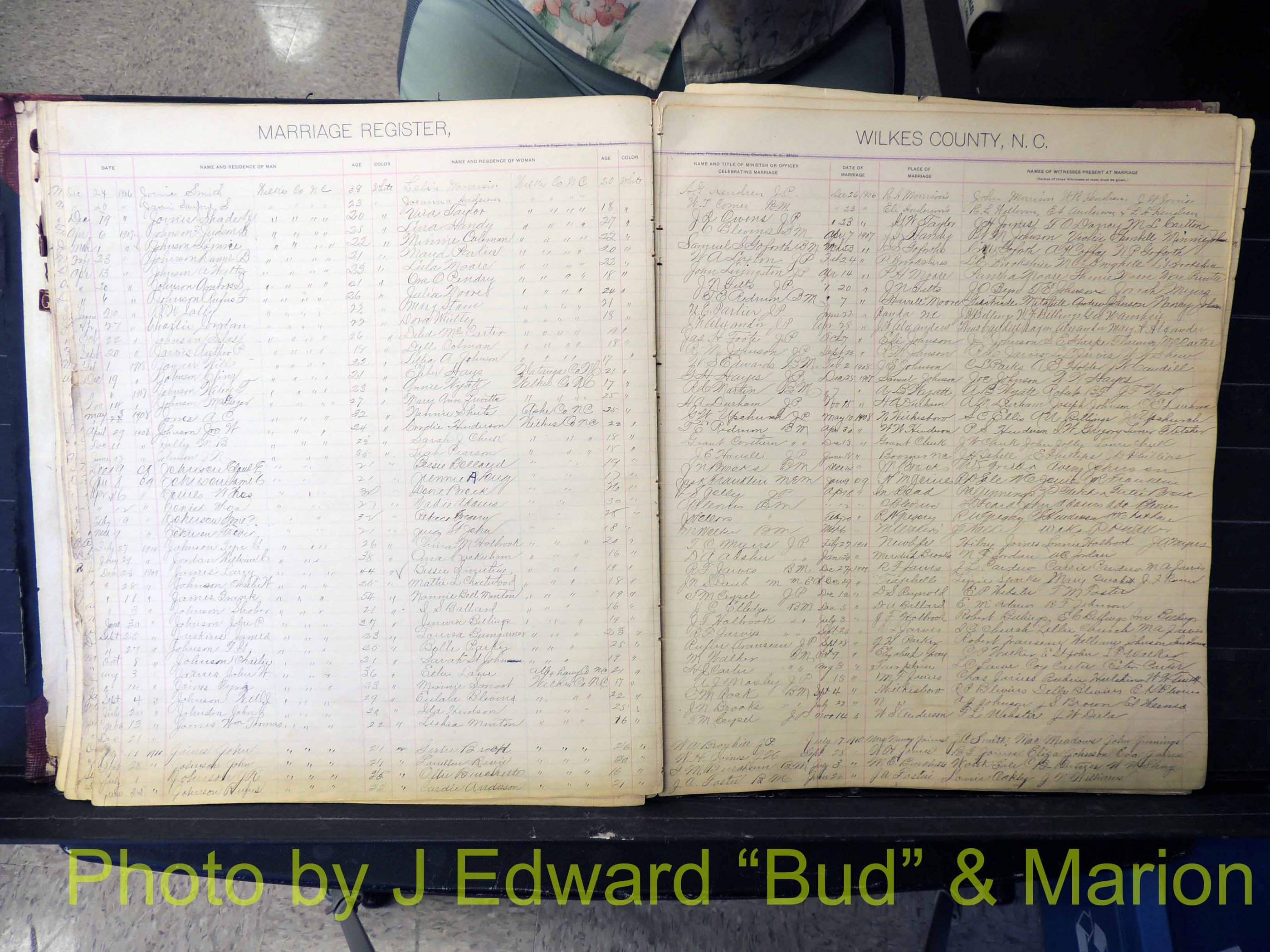 Wilkes Co, NC, Marriage Book 2, 1902-1911 (134).JPG