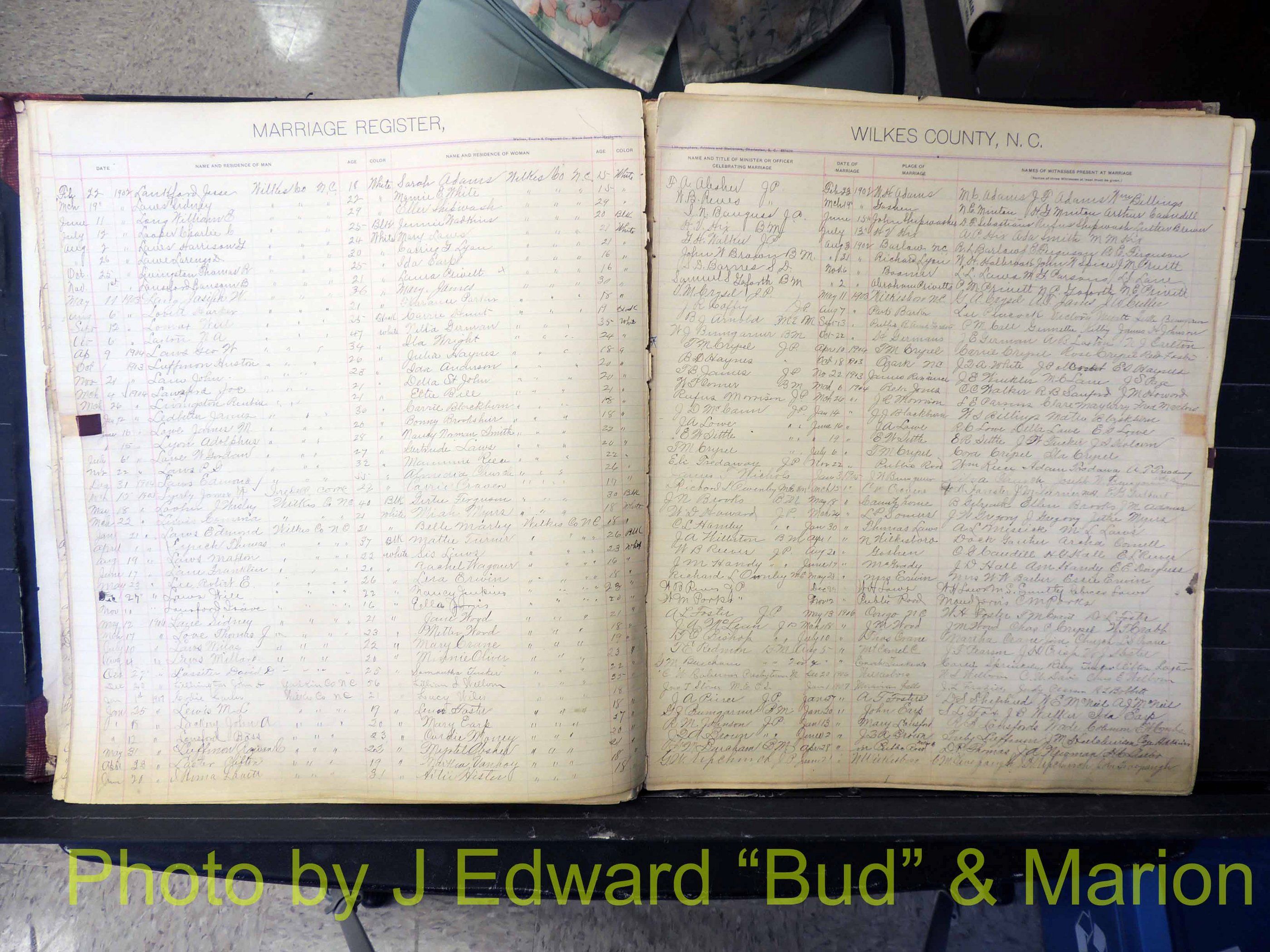 Wilkes Co, NC, Marriage Book 2, 1902-1911 (137).JPG
